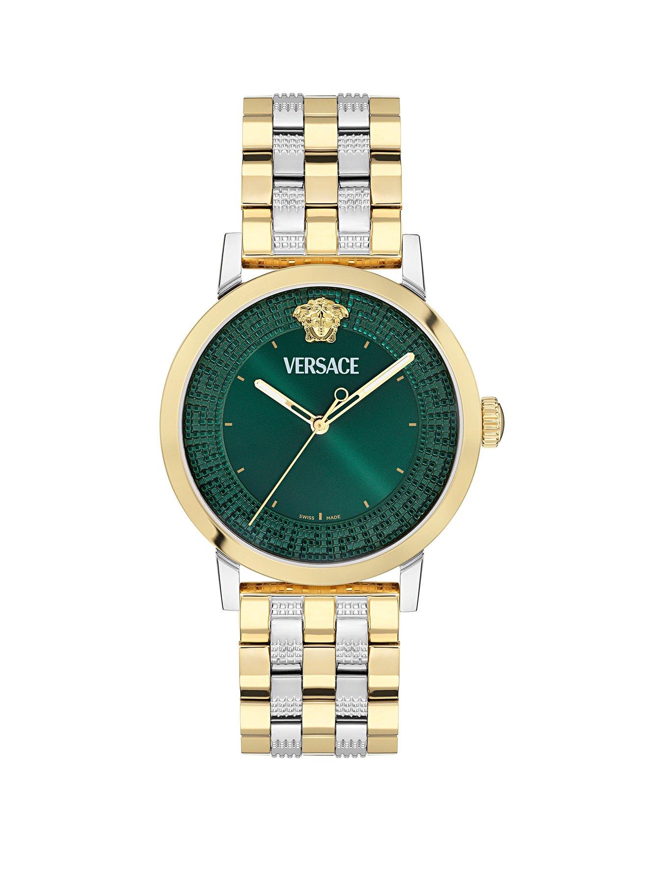 VERSACE Albireo 40mm 2-Tone Case Green Dial Watch - Multi