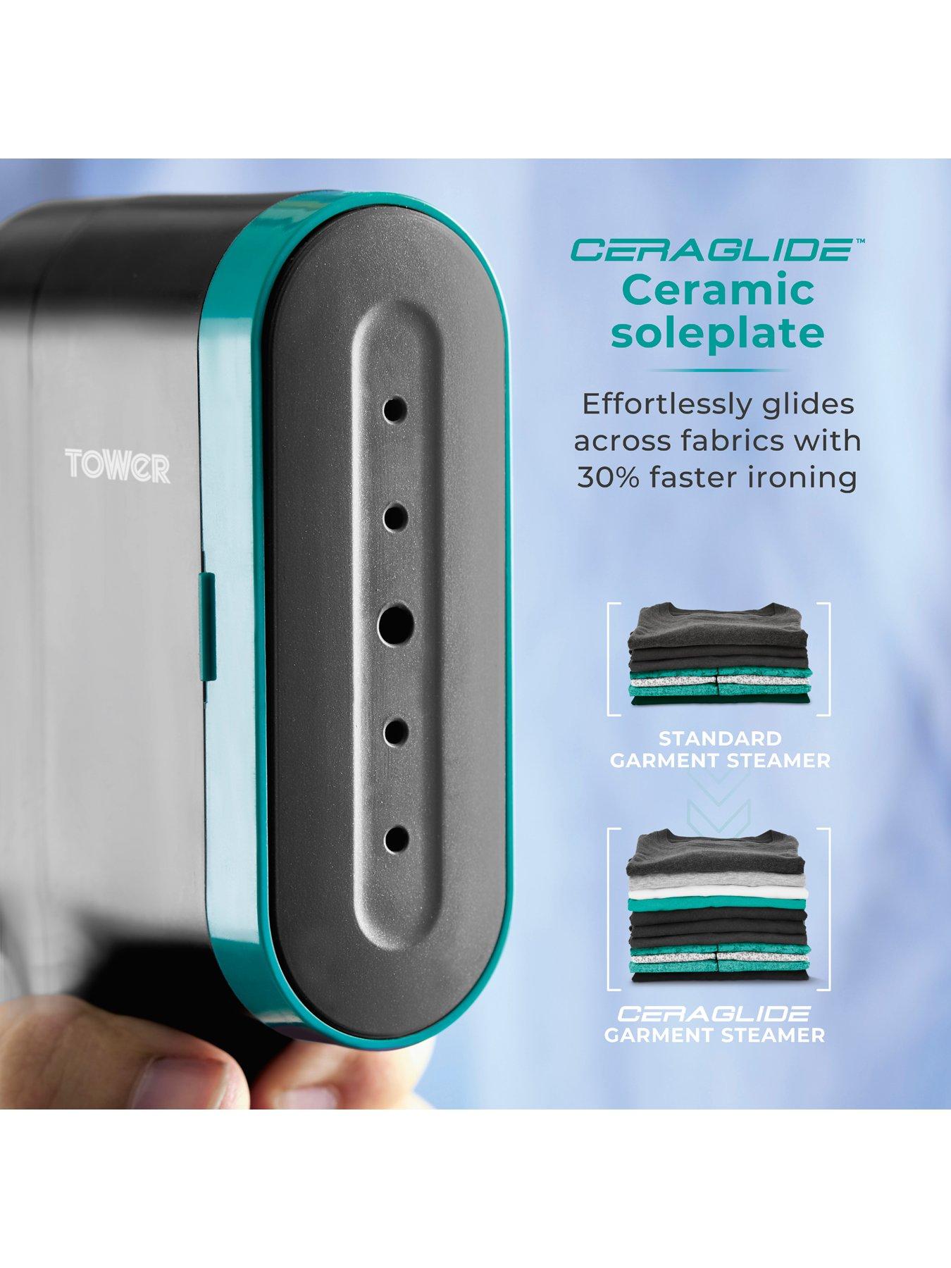 Image 4 of 7 of Tower T22038TL Ceraglide Handheld Garment Steamer - Black &amp; Teal