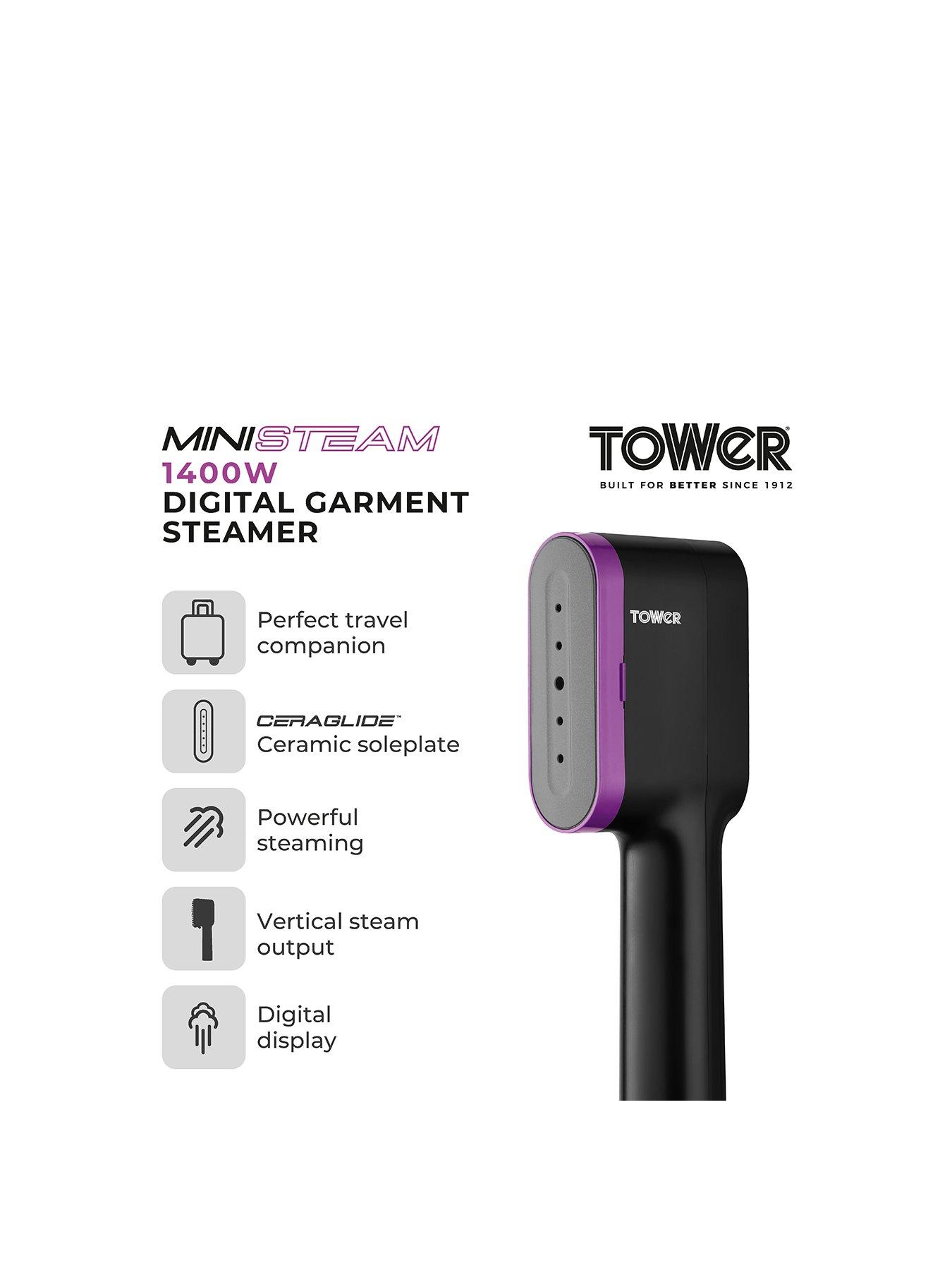 Image 2 of 7 of Tower T22038LIL Ceraglide Handheld Garment Steamer - Black &amp; Lilac