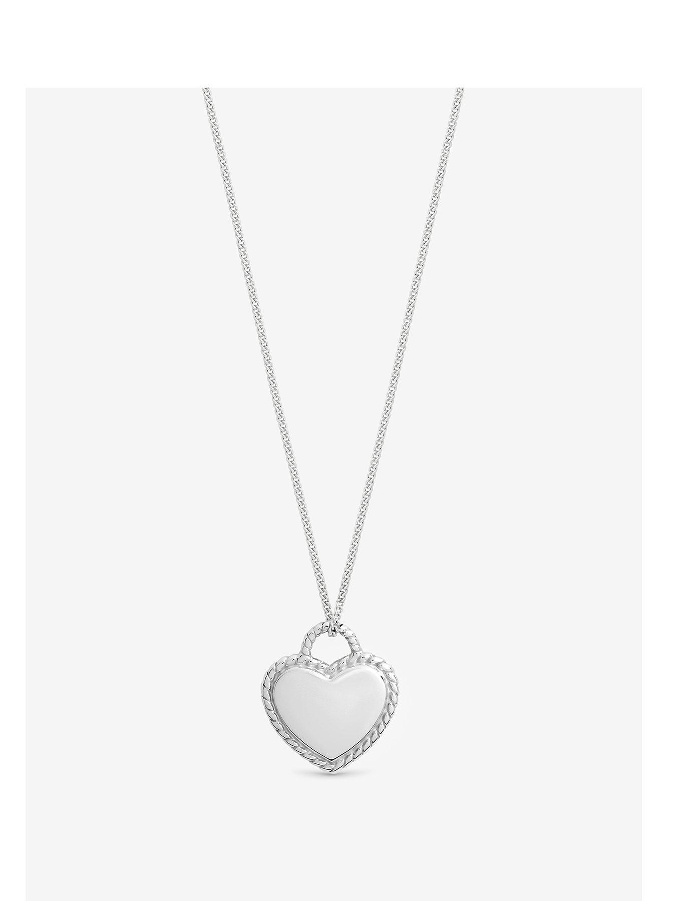 Simply Silver Sterling Silver 925 Polished Beaded Heart Pendant