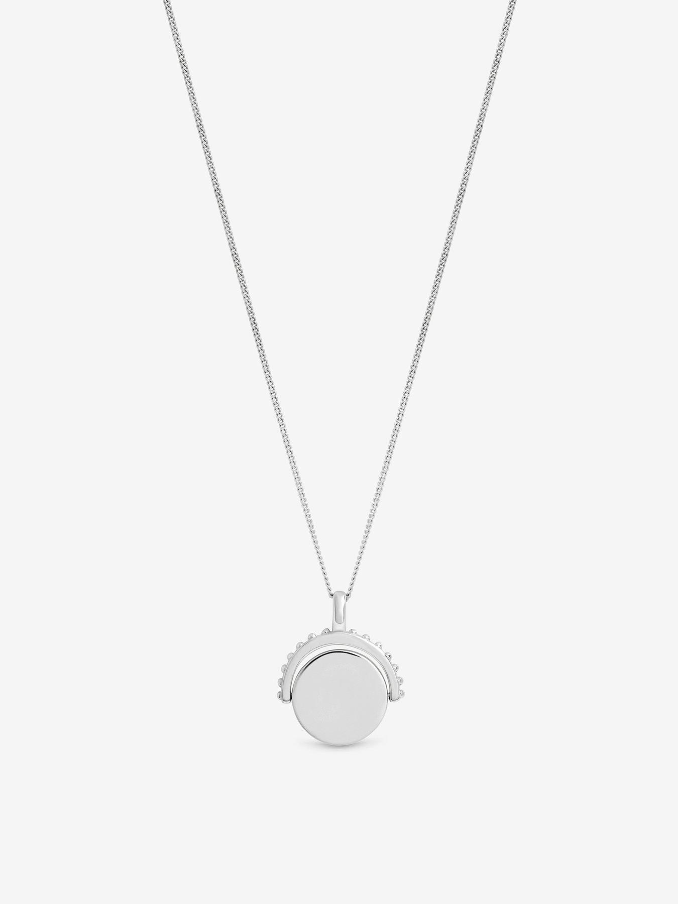Image 2 of 3 of Simply Silver Sterling Silver 925 Polished Beaded Edge Spinner Pendant