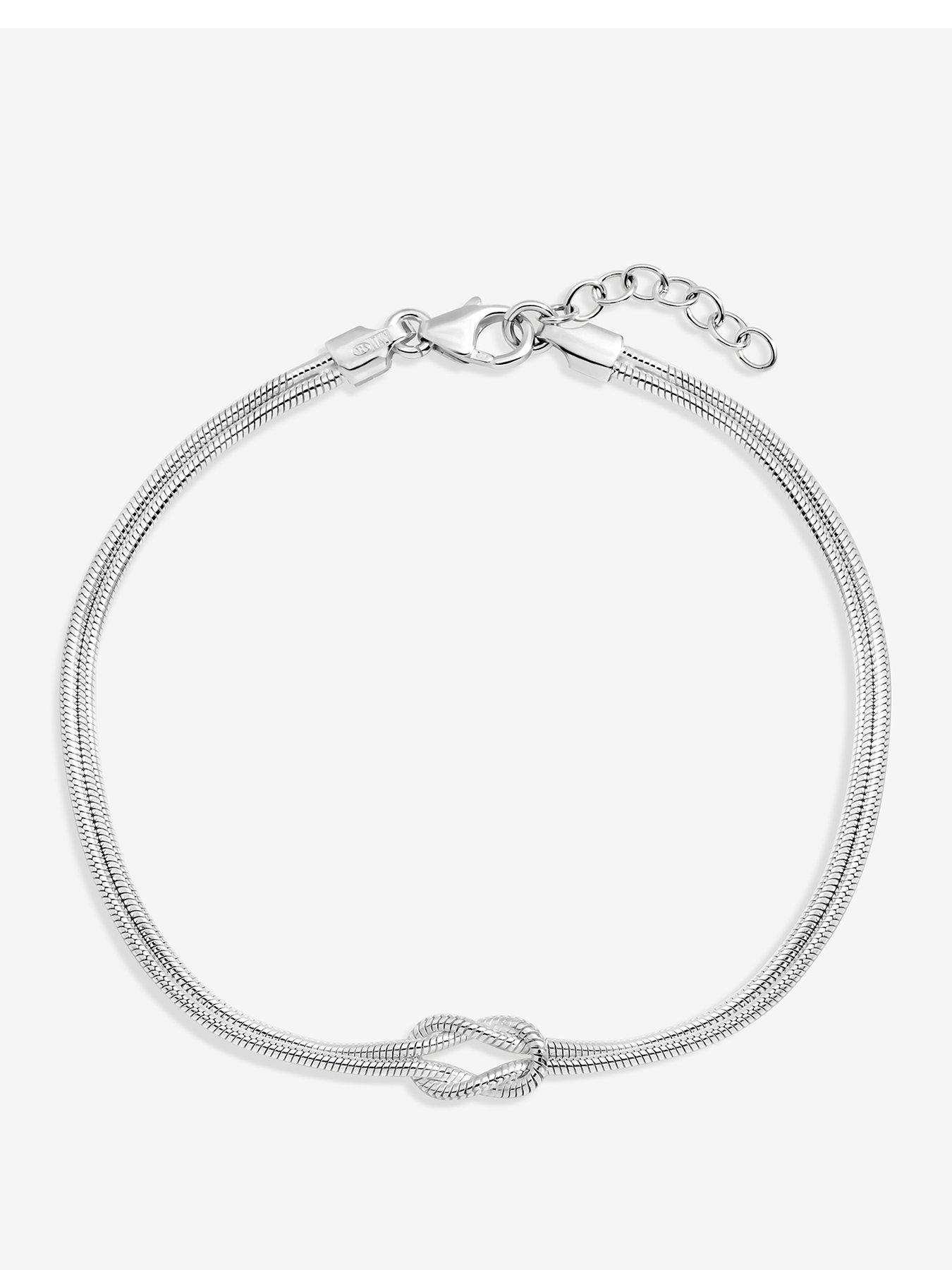 Simply Silver Sterling Silver 925 Infinity Snake Chain Bracelet