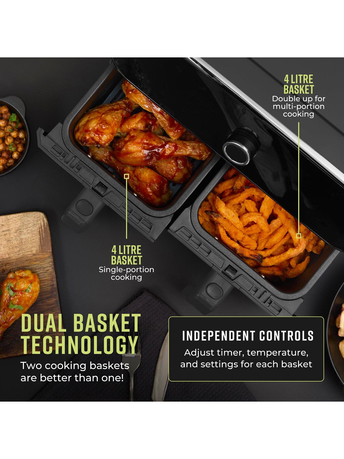 Image 3 of 7 of Tower Elite 8L Dual Basket Air Fryer, Digital Control Panel, Graphite