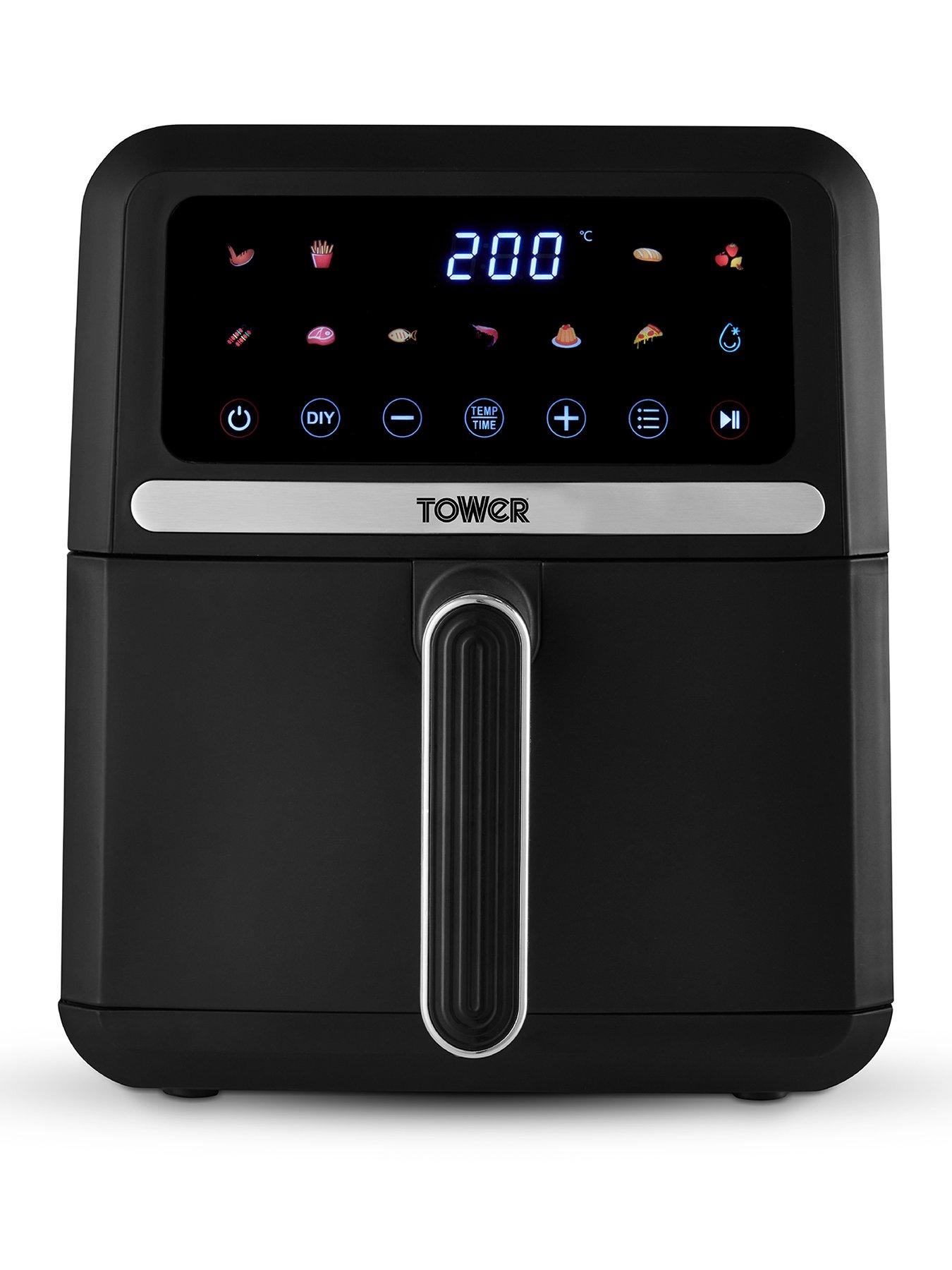 Tower T17186 Vortx Digital Air Fryer, Space Saving Design, 1500W, 5L, Black