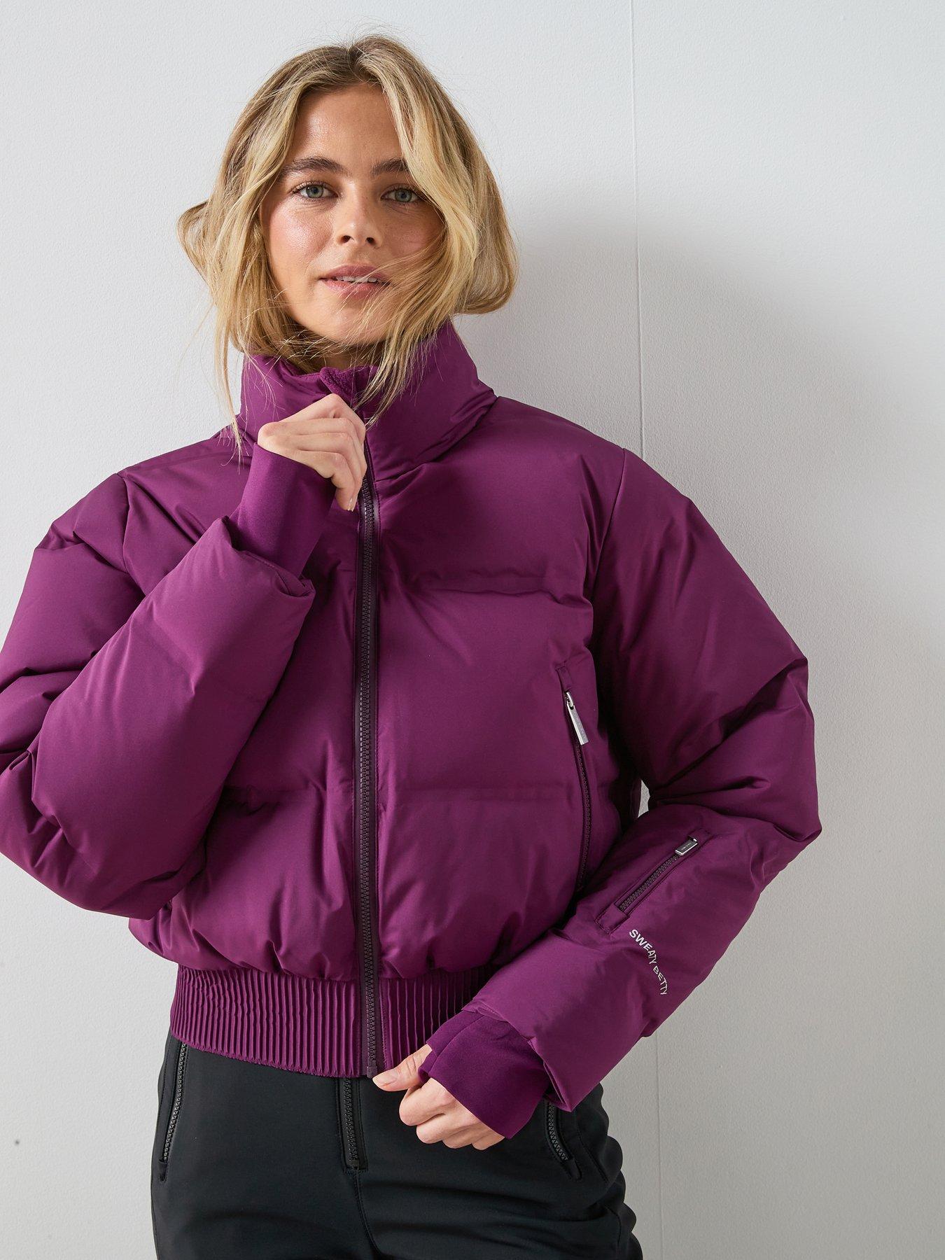Sweaty Betty Cropped Waterproof Ski Jacket, Purple, Size Xl, Women