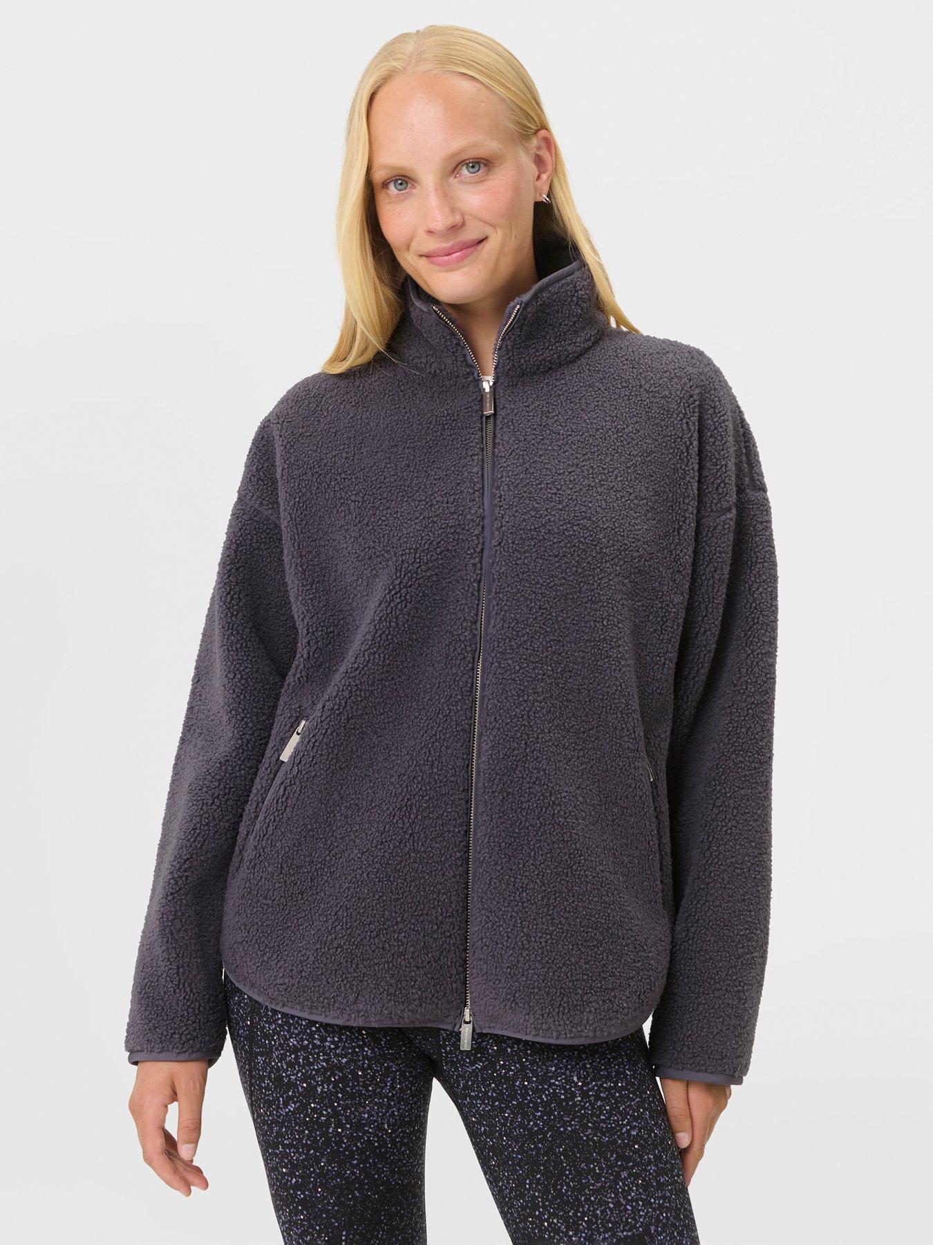 Sweaty Betty Womens Training Plush Textured Zip Up Fleece - Blue