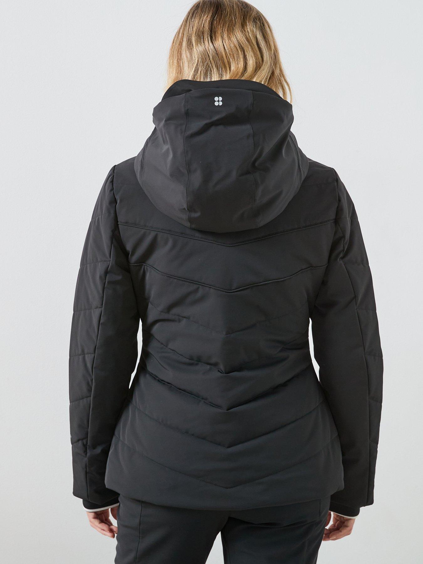 Image 2 of 6 of Sweaty Betty Exploration Water Resistant Chevron Ski Jacket - Black