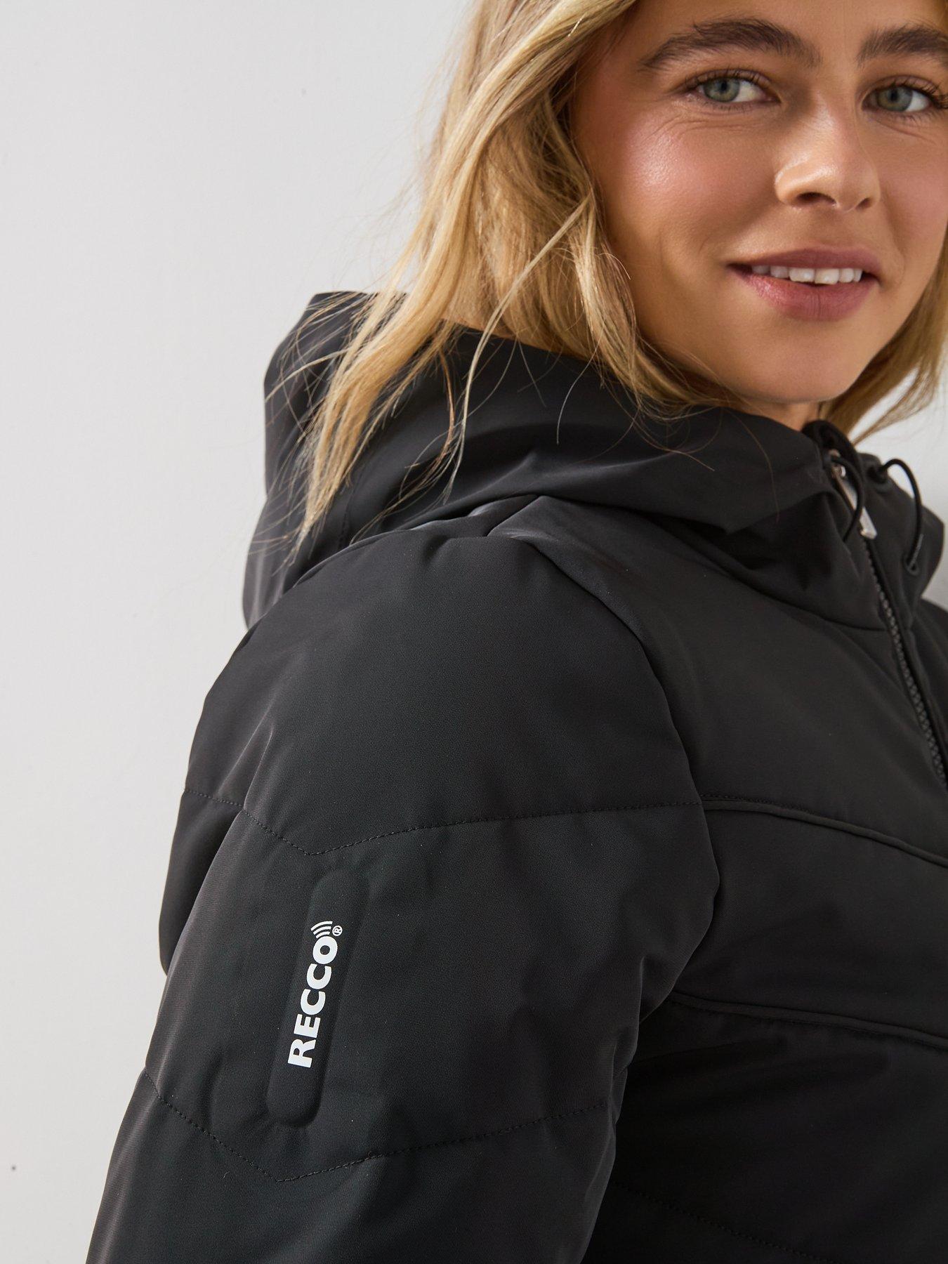 Image 4 of 6 of Sweaty Betty Exploration Water Resistant Chevron Ski Jacket - Black