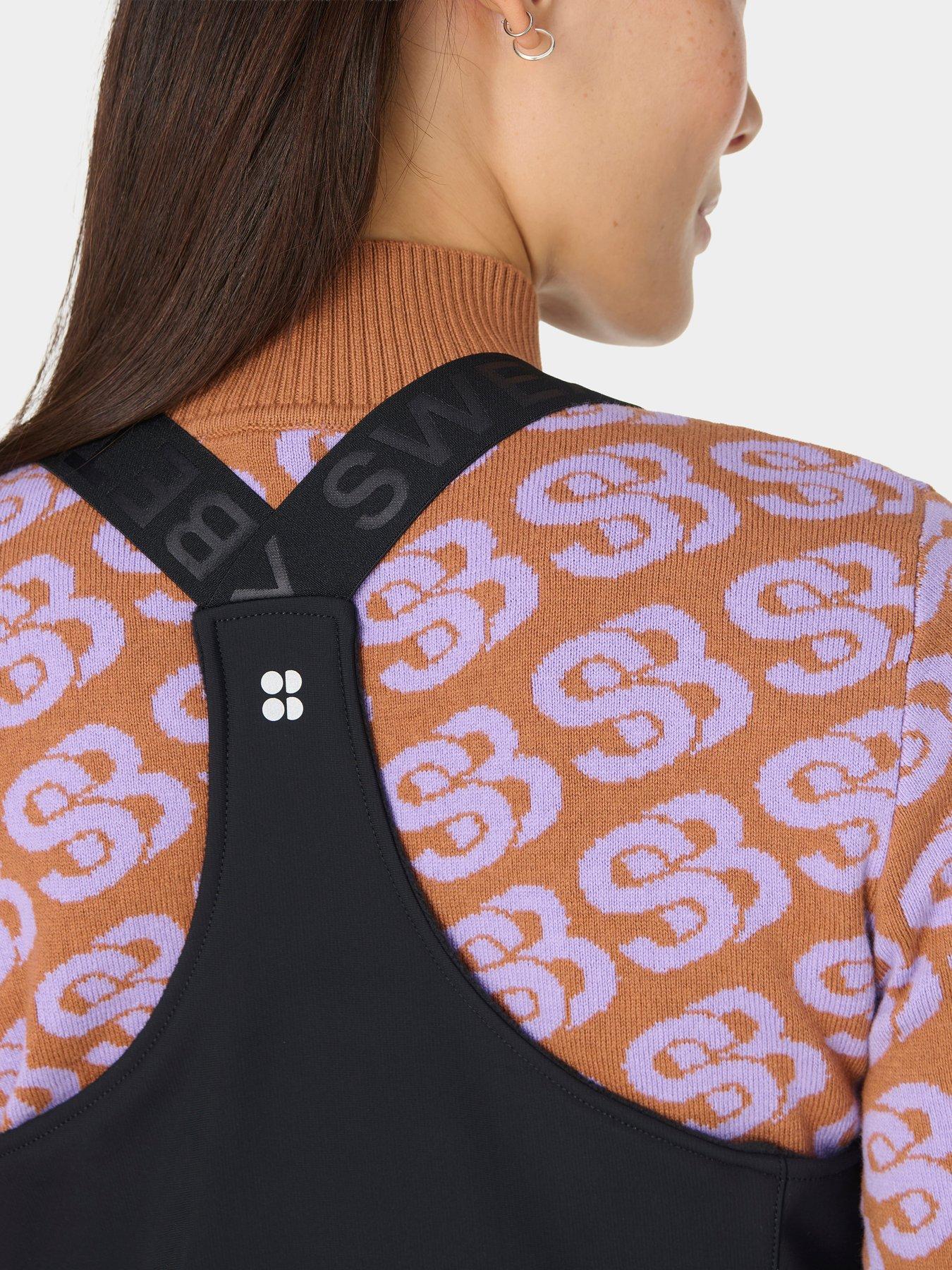 Image 5 of 5 of Sweaty Betty Power Sculpting Water Resistant Bib Salopettes - Black