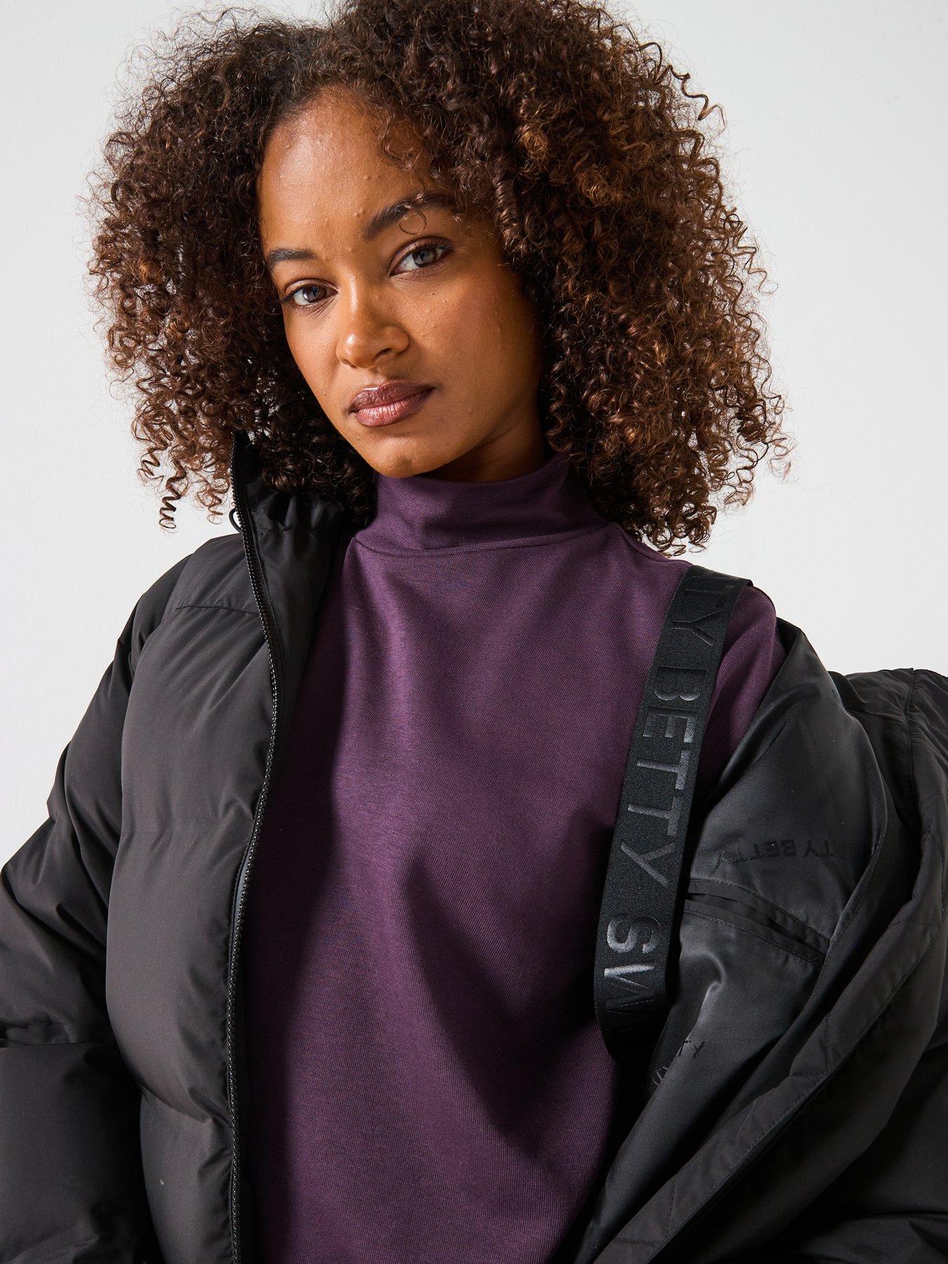 Image 4 of 5 of Sweaty Betty Womens Nimbus Longline Waterproof Puffer - Black