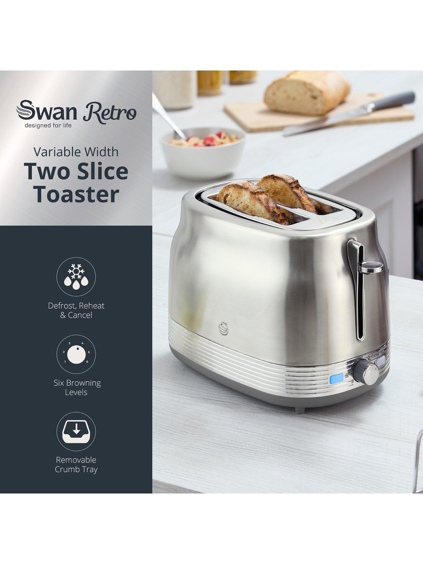 Swan ST19028SS Retro Revive 2 Slice Toaster - Stainless Steel | Very