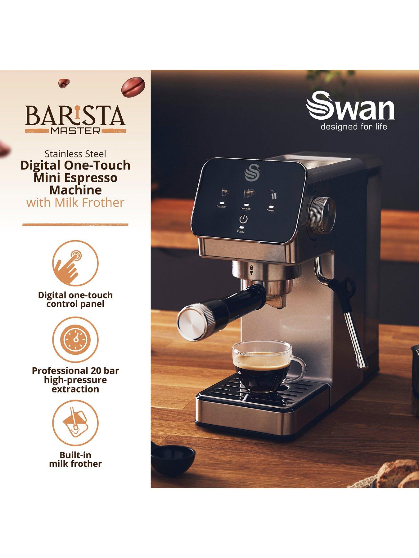 Swan SK22153 Mini Digital Espresso Coffee Machine - Stainless Steel | Very