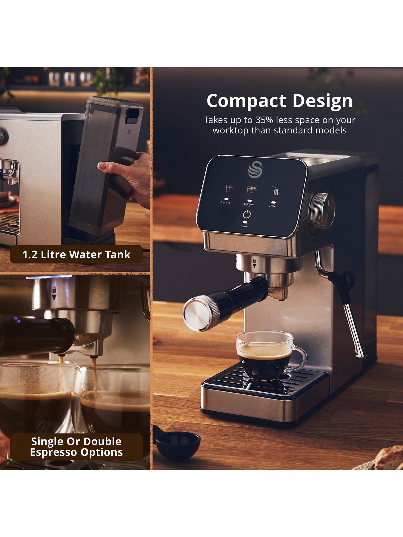 Swan SK22153 Mini Digital Espresso Coffee Machine - Stainless Steel | Very