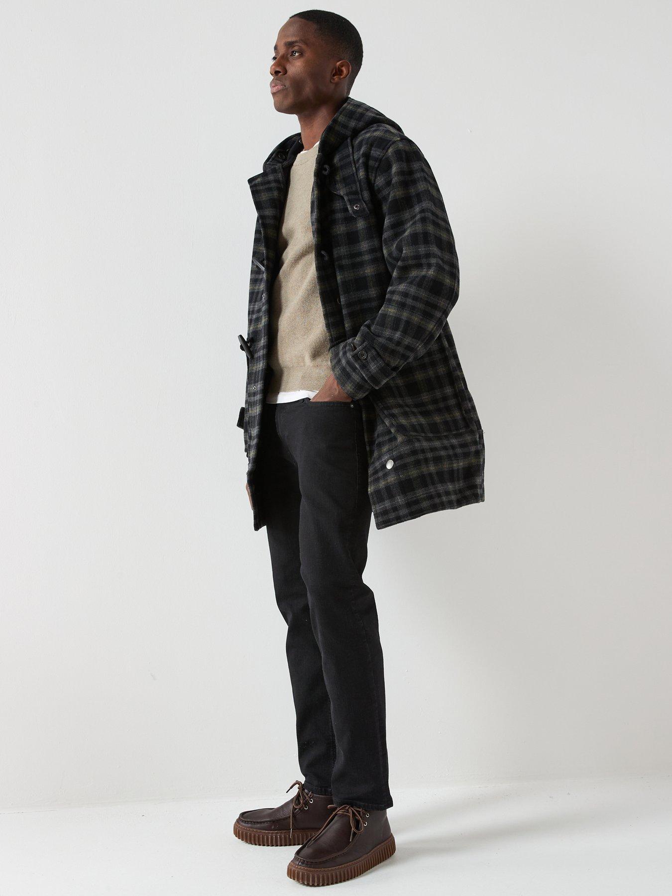 Lyle & Scott Modular Tartan Duffle Coat - Black | Very