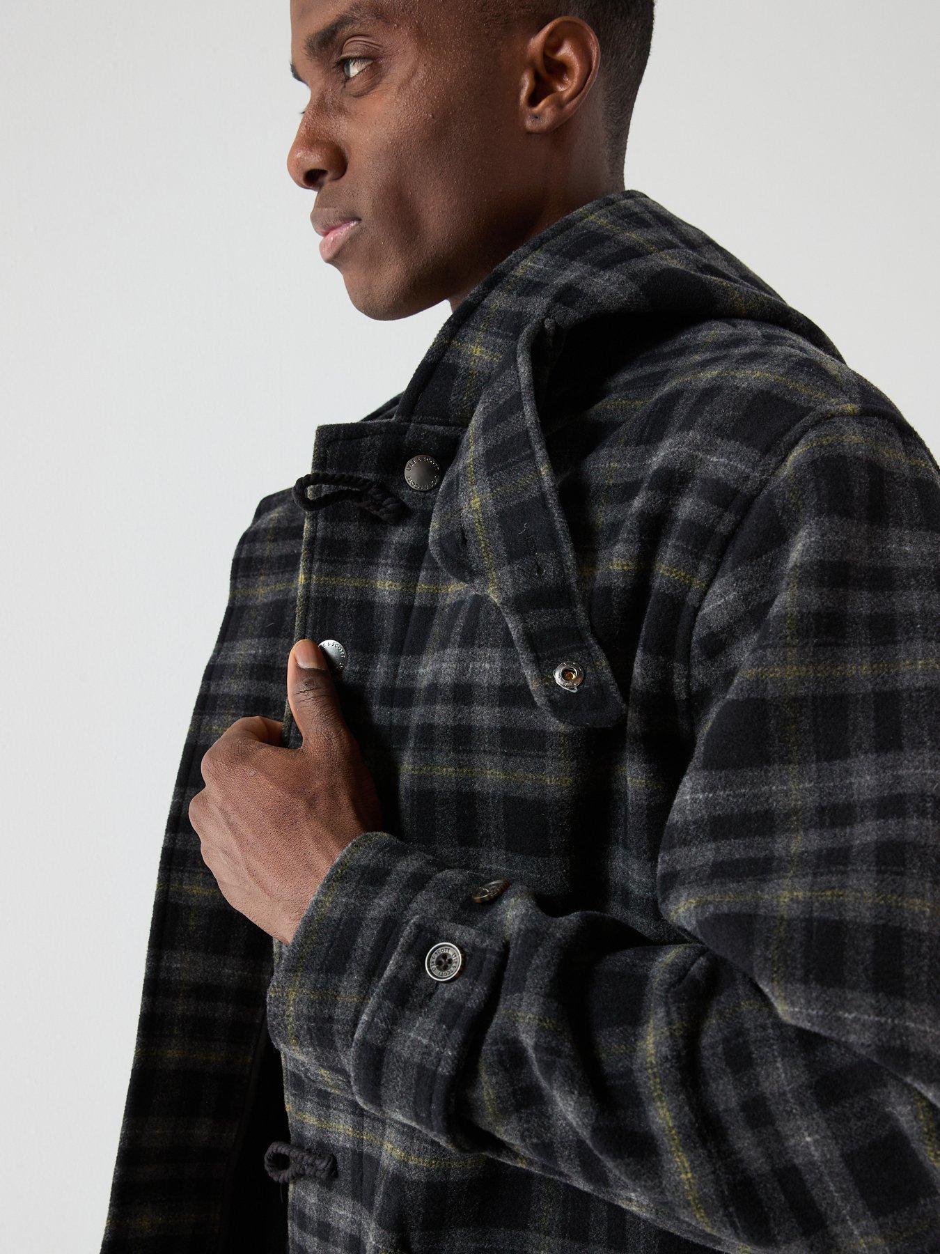 Lyle & Scott Modular Tartan Duffle Coat - Black | Very