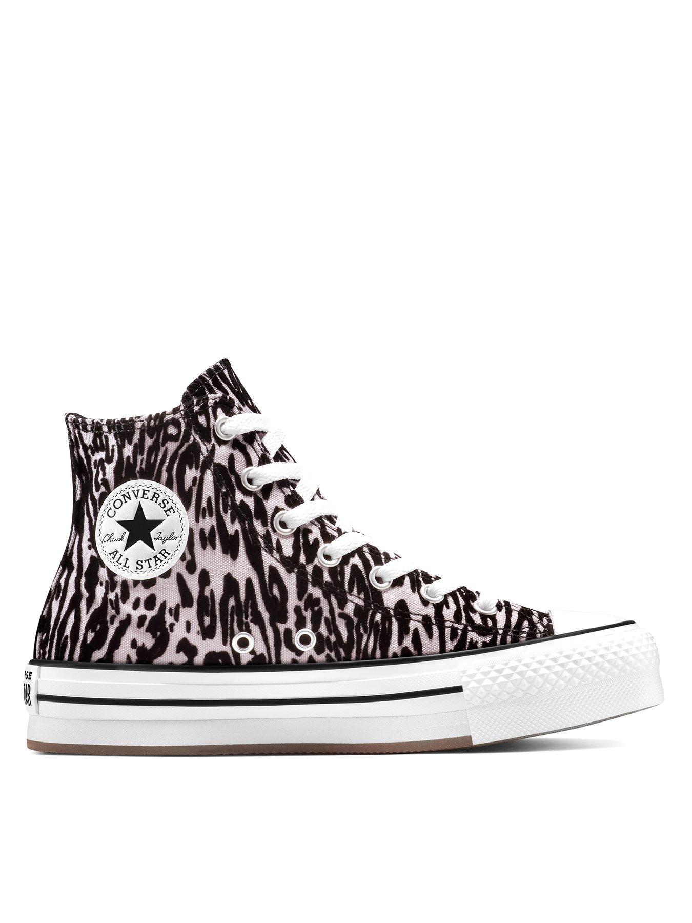 Image 1 of 7 of Converse Chuck Taylor All Star Hi-Top Leopard Eva Lift - Grey