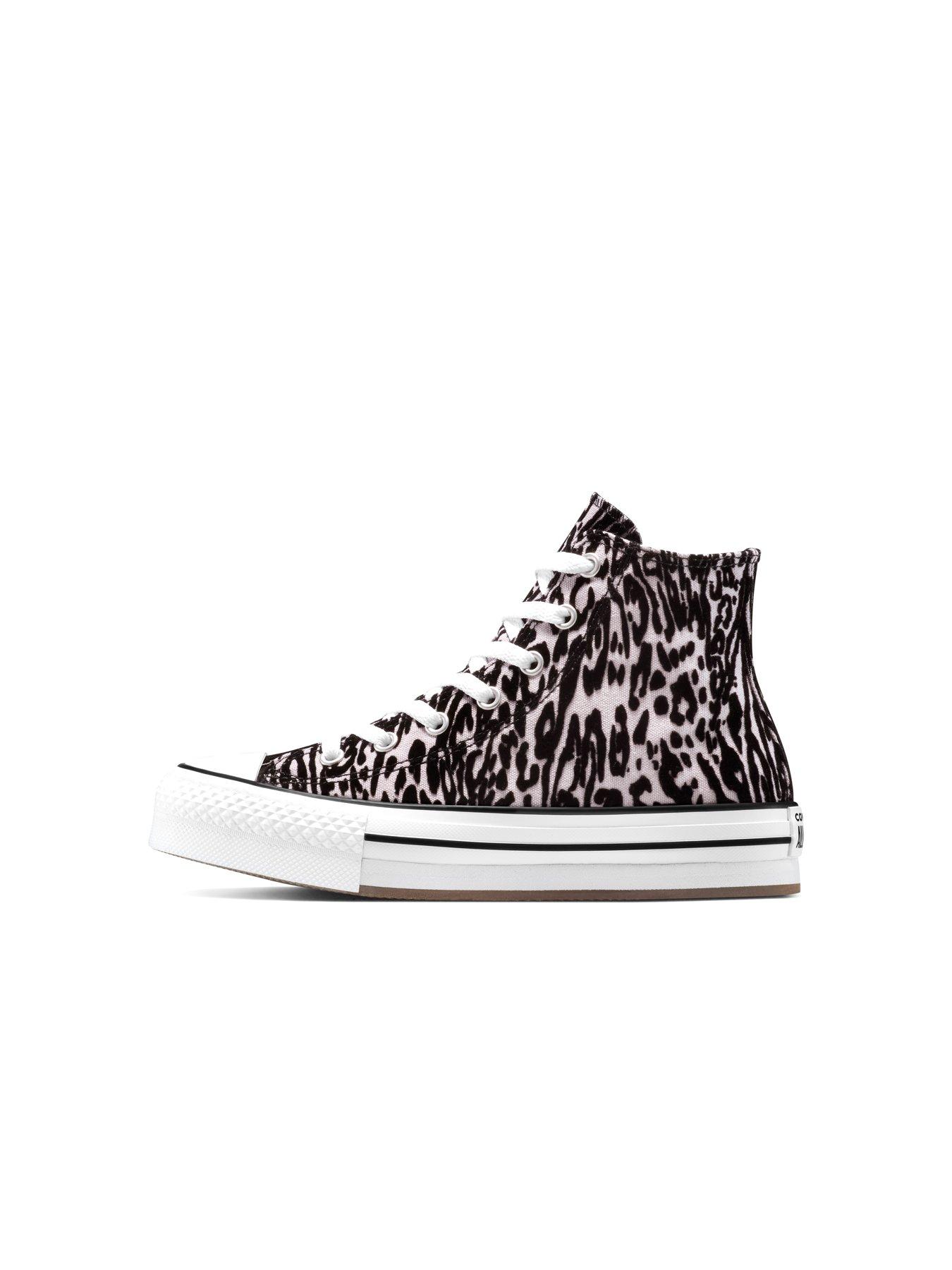 Image 6 of 7 of Converse Chuck Taylor All Star Hi-Top Leopard Eva Lift - Grey