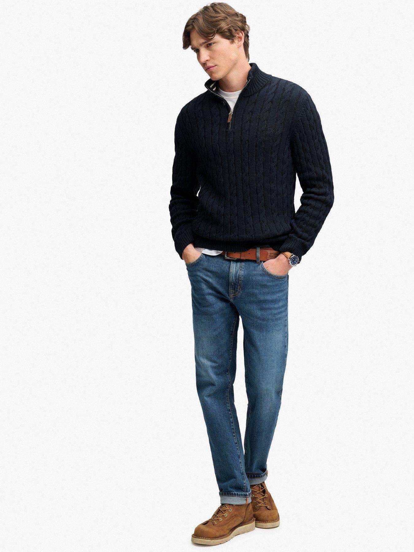 Superdry Preppy Cotton Cable Half Zip Knitted Jumper | Very