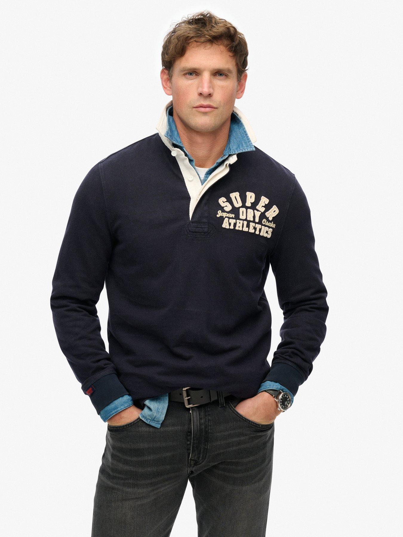 Superdry Vintage Athletic Long Sleeve Rugby - Black