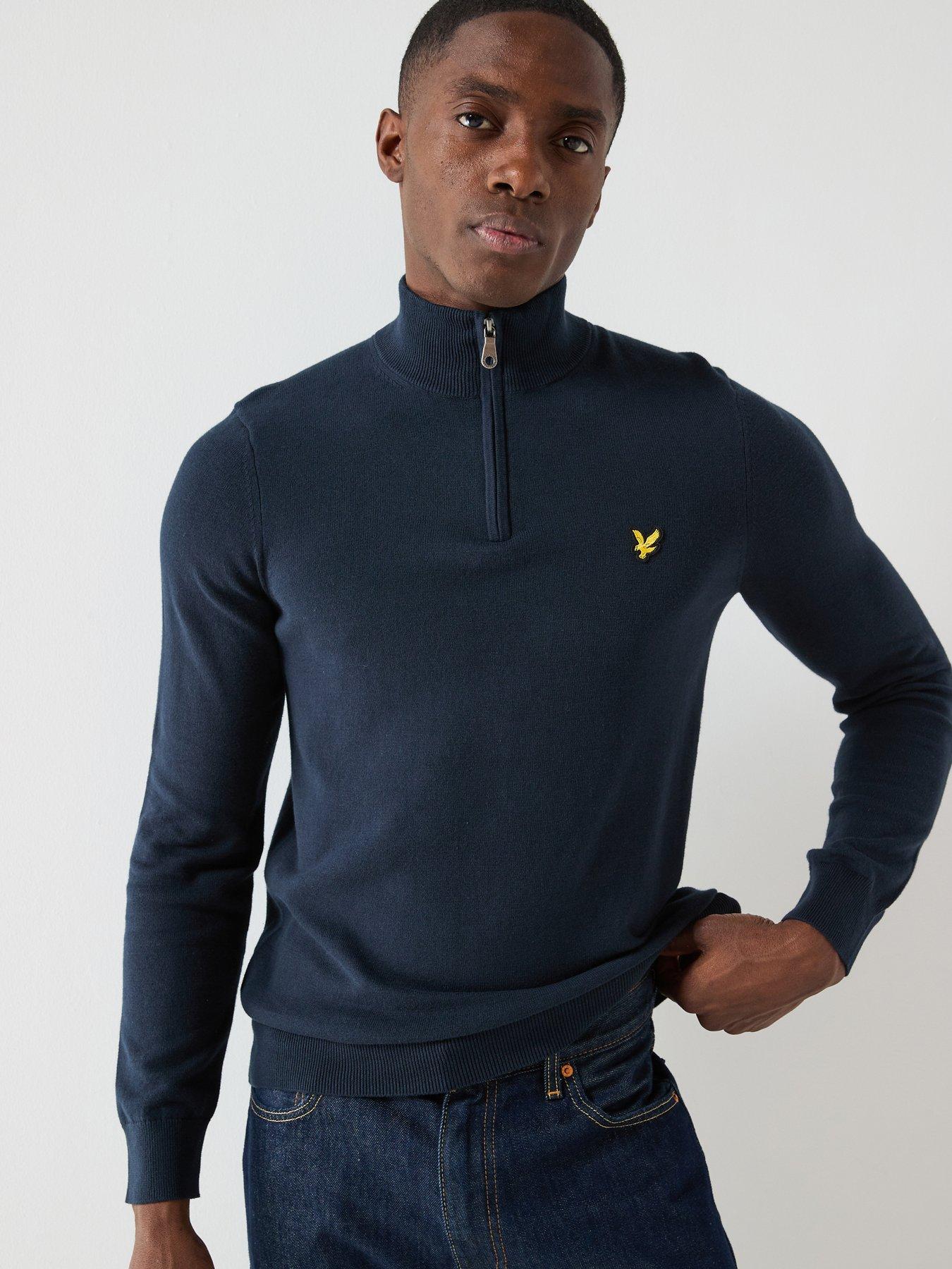 Lyle & Scott Cotton Quarter Zip Jumper - Blue
