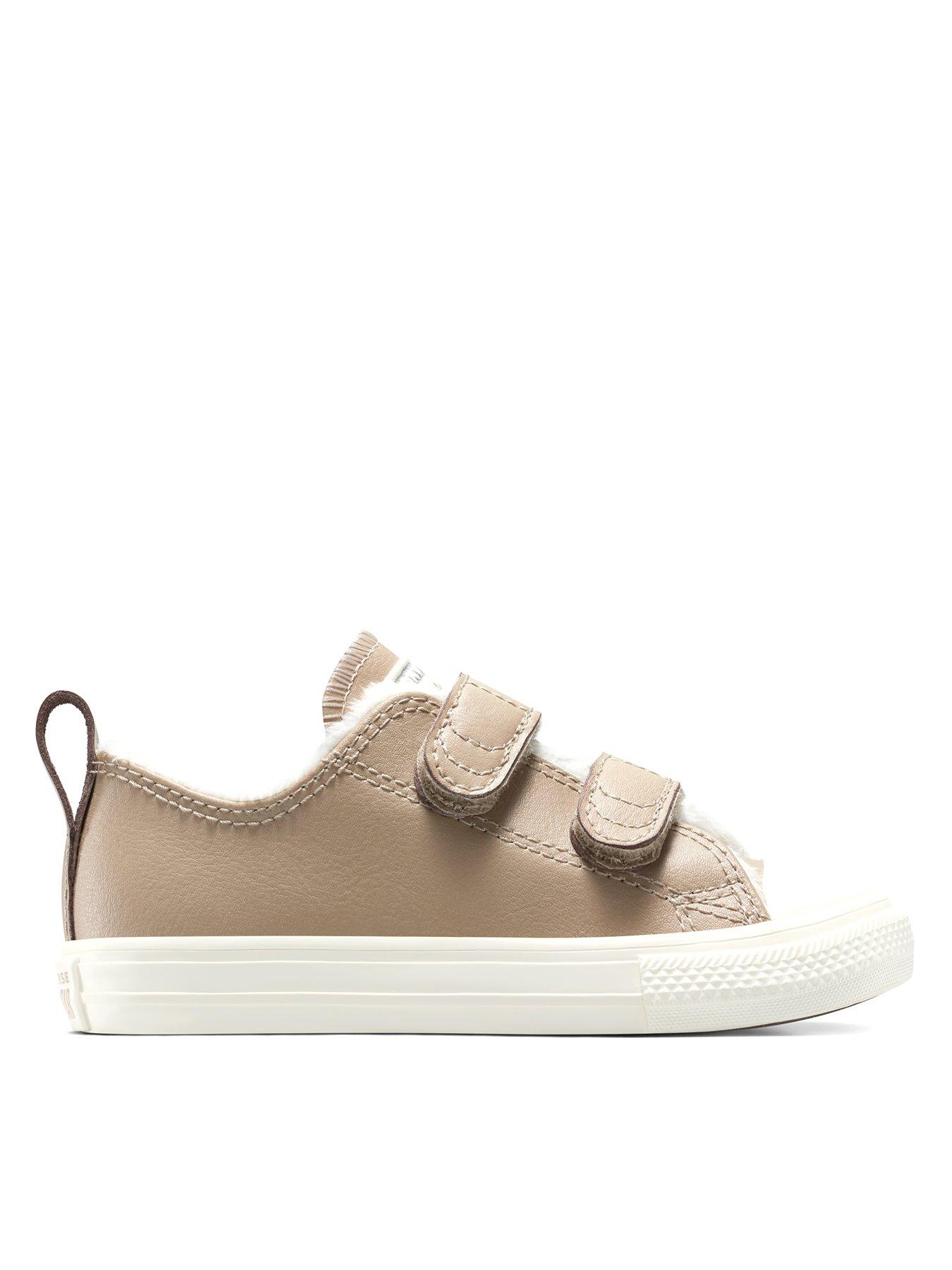 Converse Infant Chuck Taylor All Star Ox Fuzzy-Lining Easy-On Low Top - Beige
