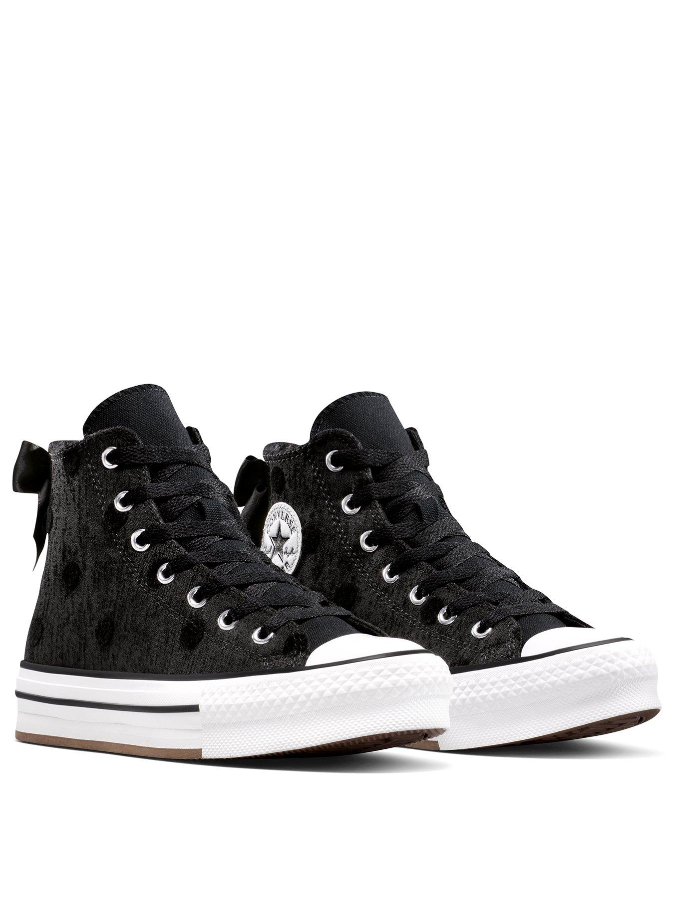 Image 2 of 7 of Converse Kids Chuck Taylor All Star Lift Bow Platform High Tops - Black