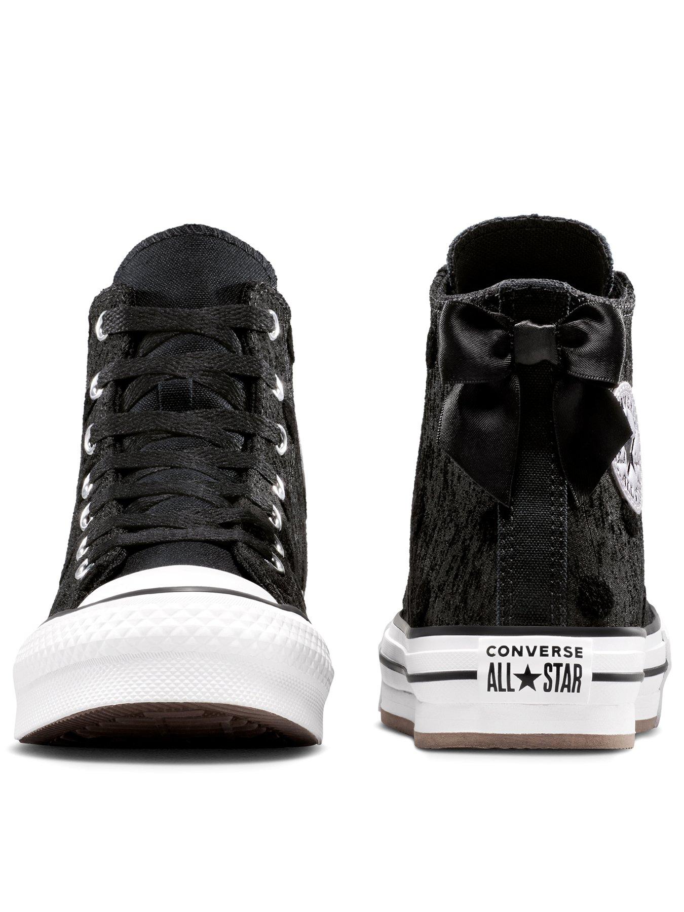 Image 3 of 7 of Converse Kids Chuck Taylor All Star Lift Bow Platform High Tops - Black