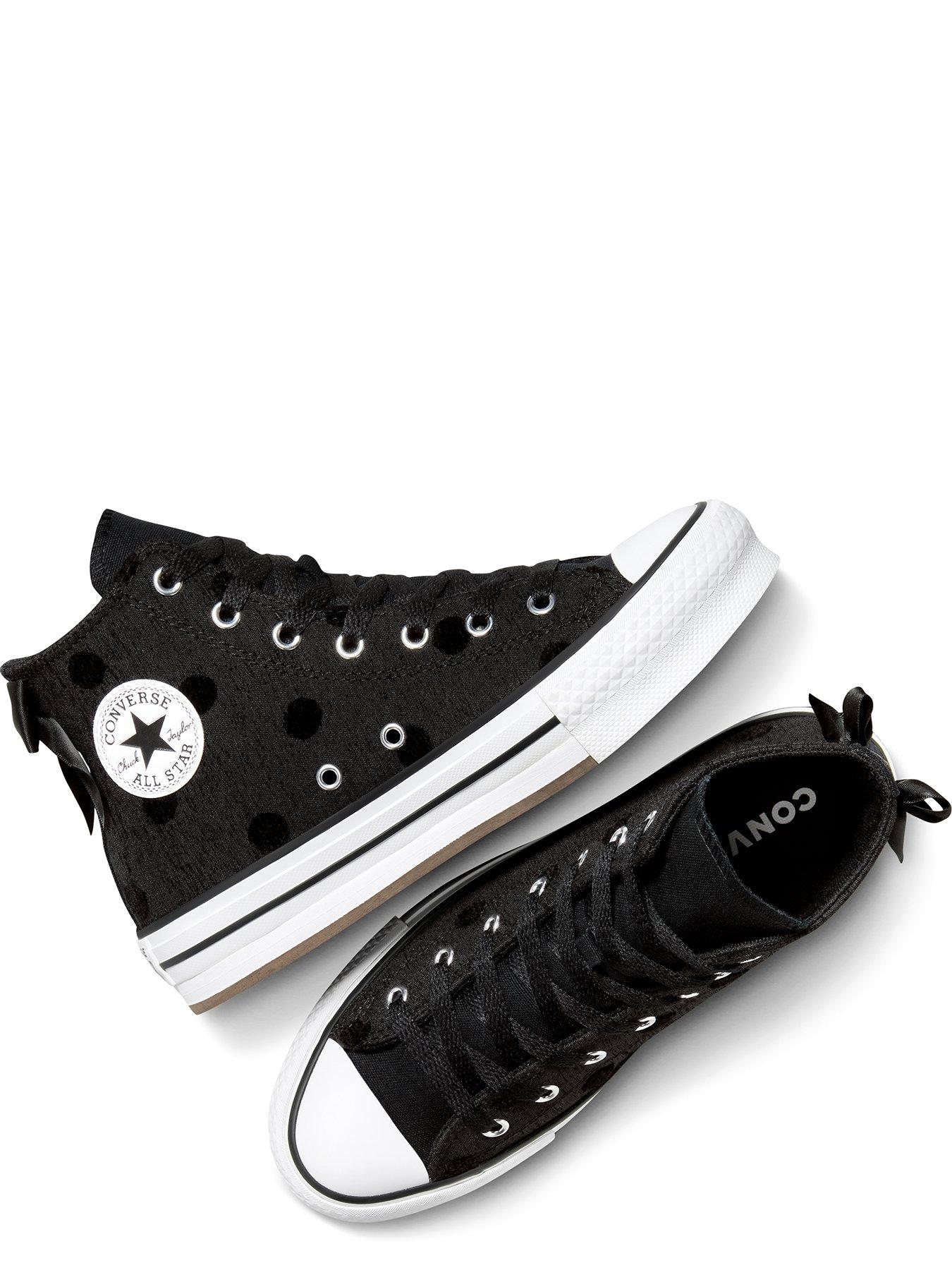 Image 4 of 7 of Converse Kids Chuck Taylor All Star Lift Bow Platform High Tops - Black