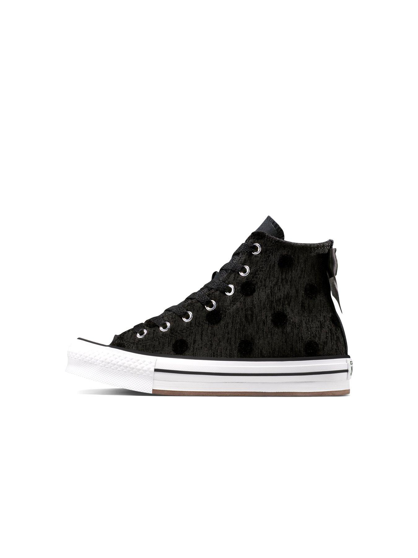 Image 6 of 7 of Converse Kids Chuck Taylor All Star Lift Bow Platform High Tops - Black