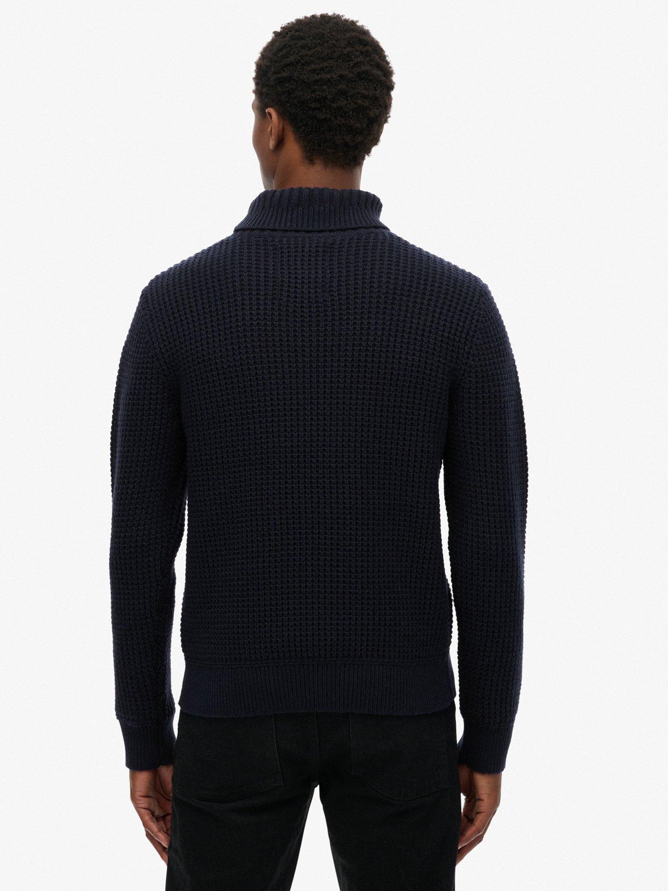 Image 2 of 5 of Superdry Merchant Rib Roll Neck Knitted Jumper - Black