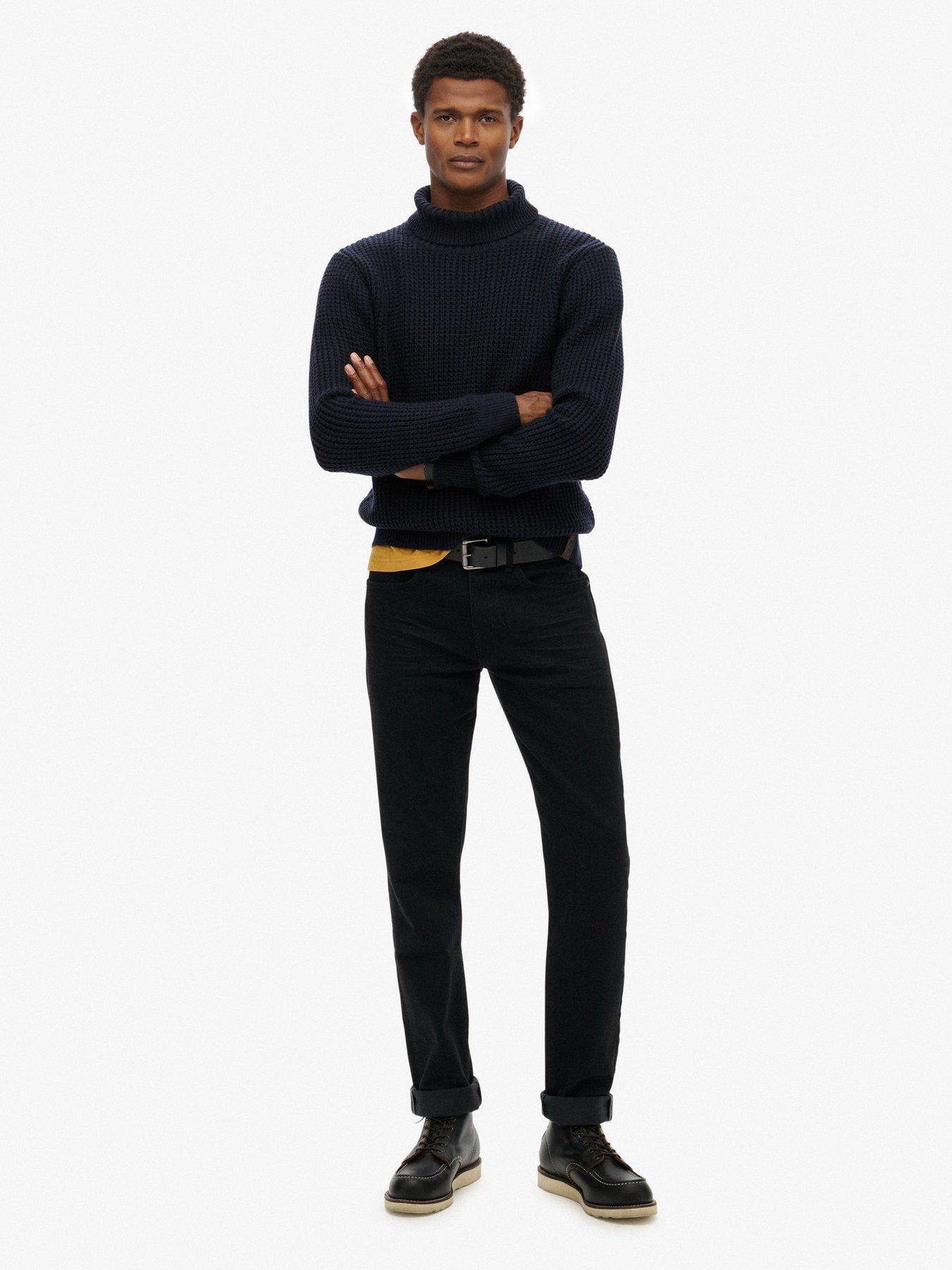 Image 3 of 5 of Superdry Merchant Rib Roll Neck Knitted Jumper - Black