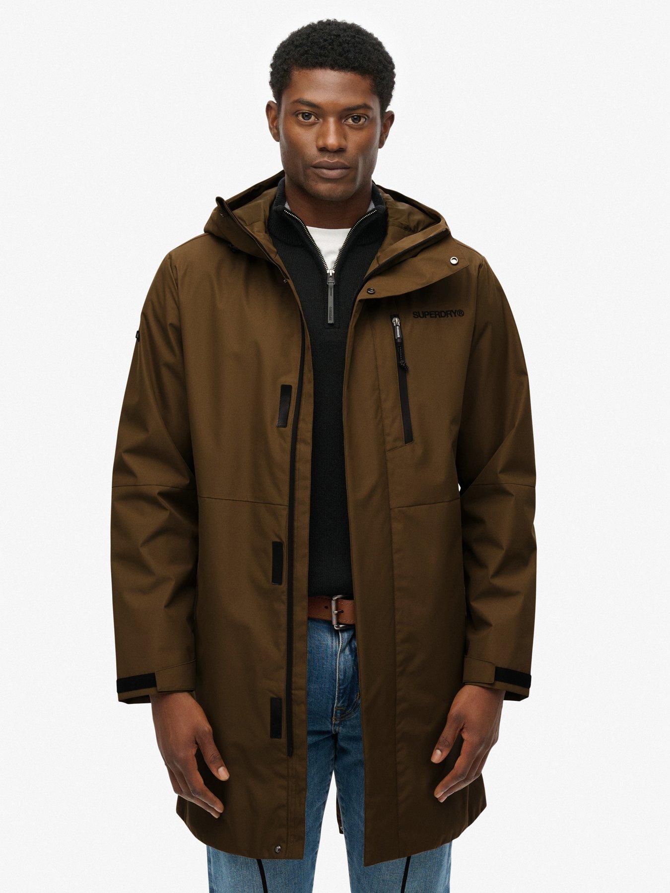 Superdry Hooded Tech Fishtail Parka Jacket - Brown