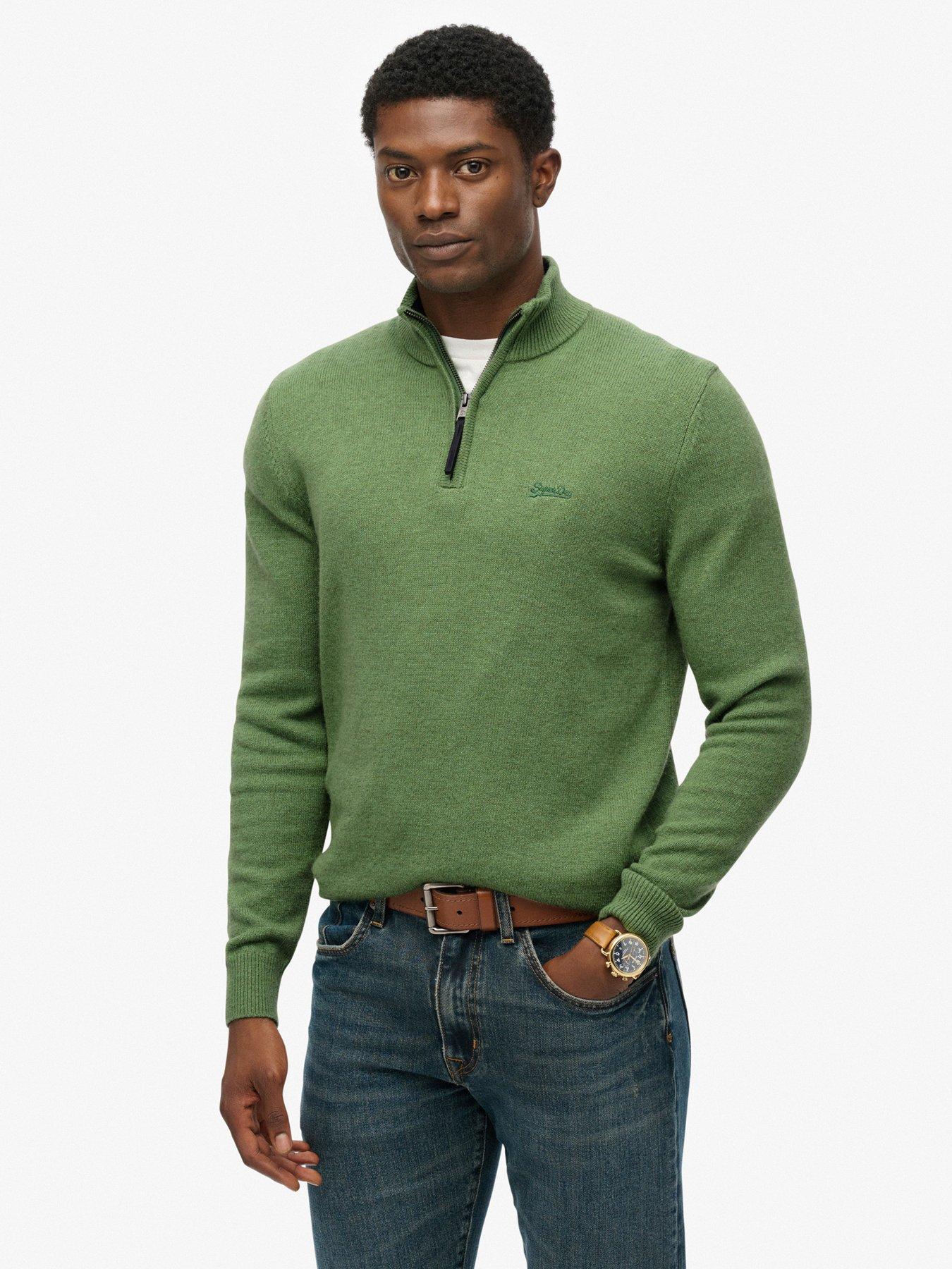 Superdry Wool Blend Half Zip Knitted Jumper