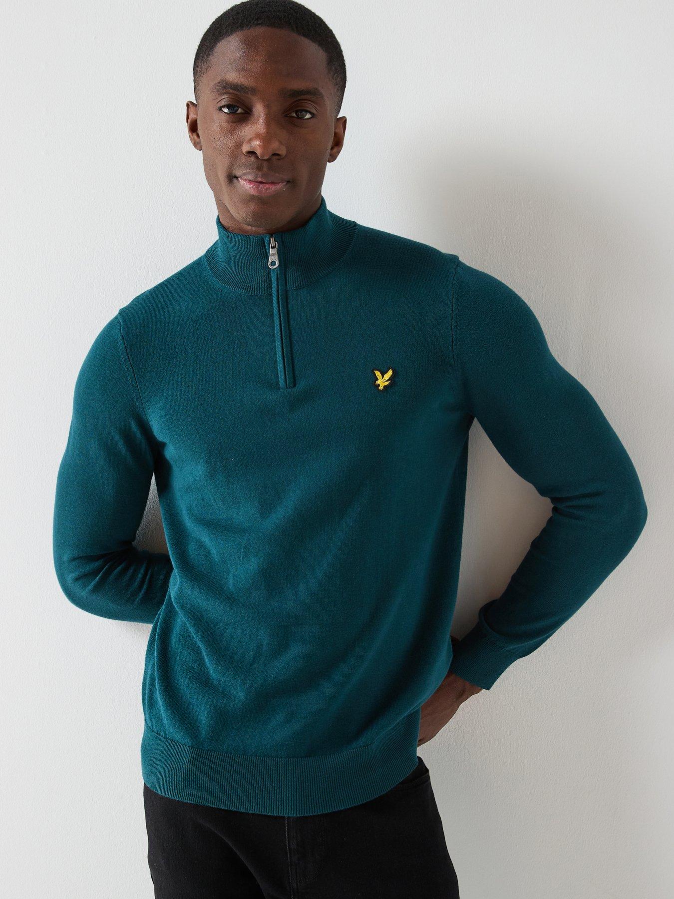 Lyle & Scott Cotton Quarter Zip Jumper - Green