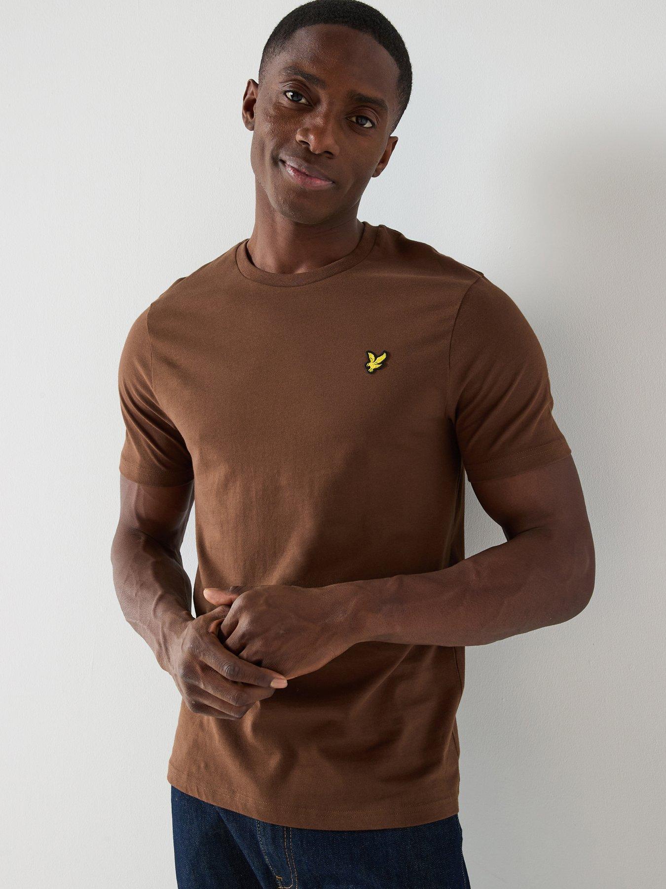 Image 1 of 4 of Lyle & Scott Cotton Crew Neck T-Shirt - Brown