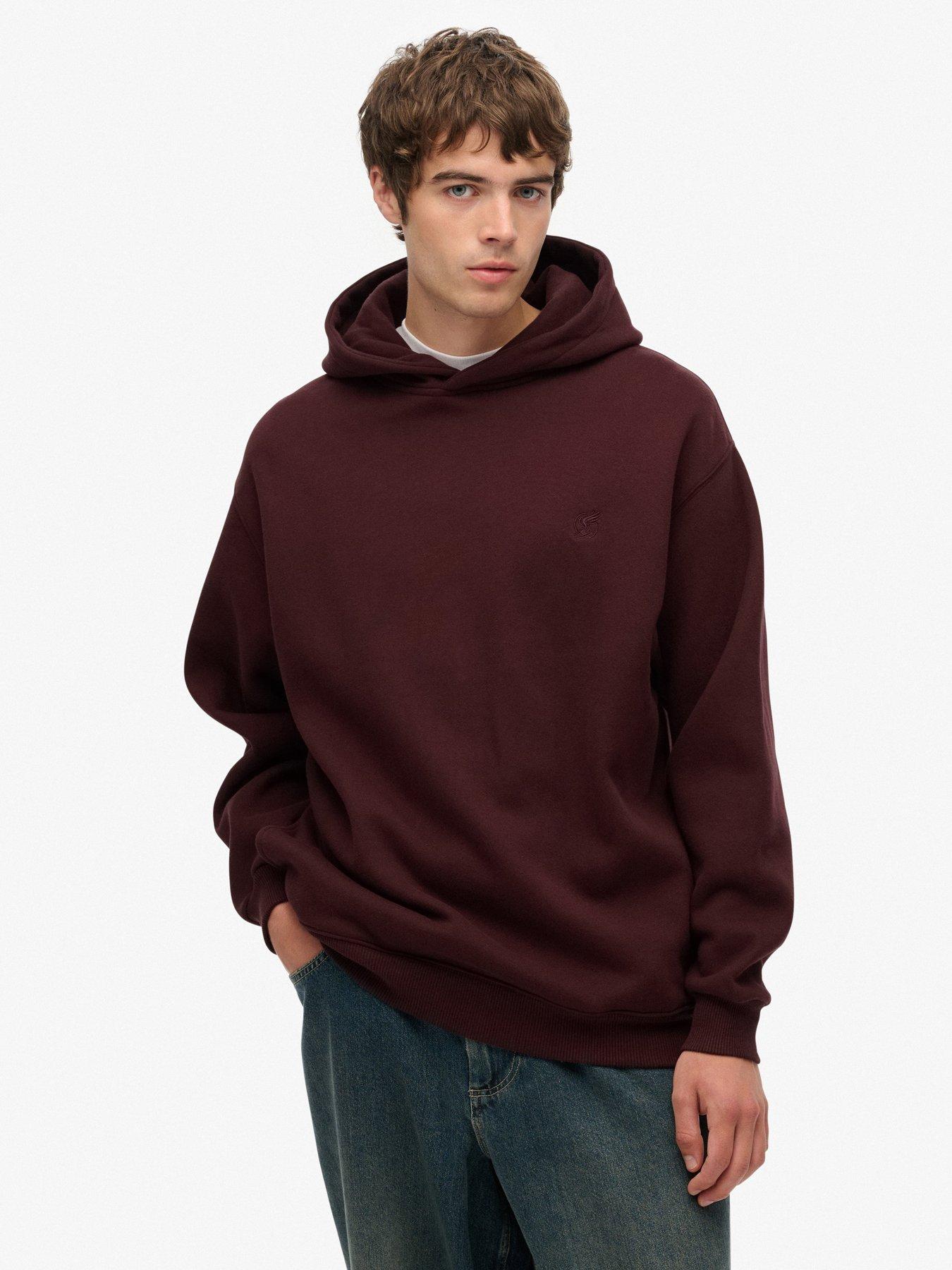 Superdry: Oversized Hoodie - Dark Red