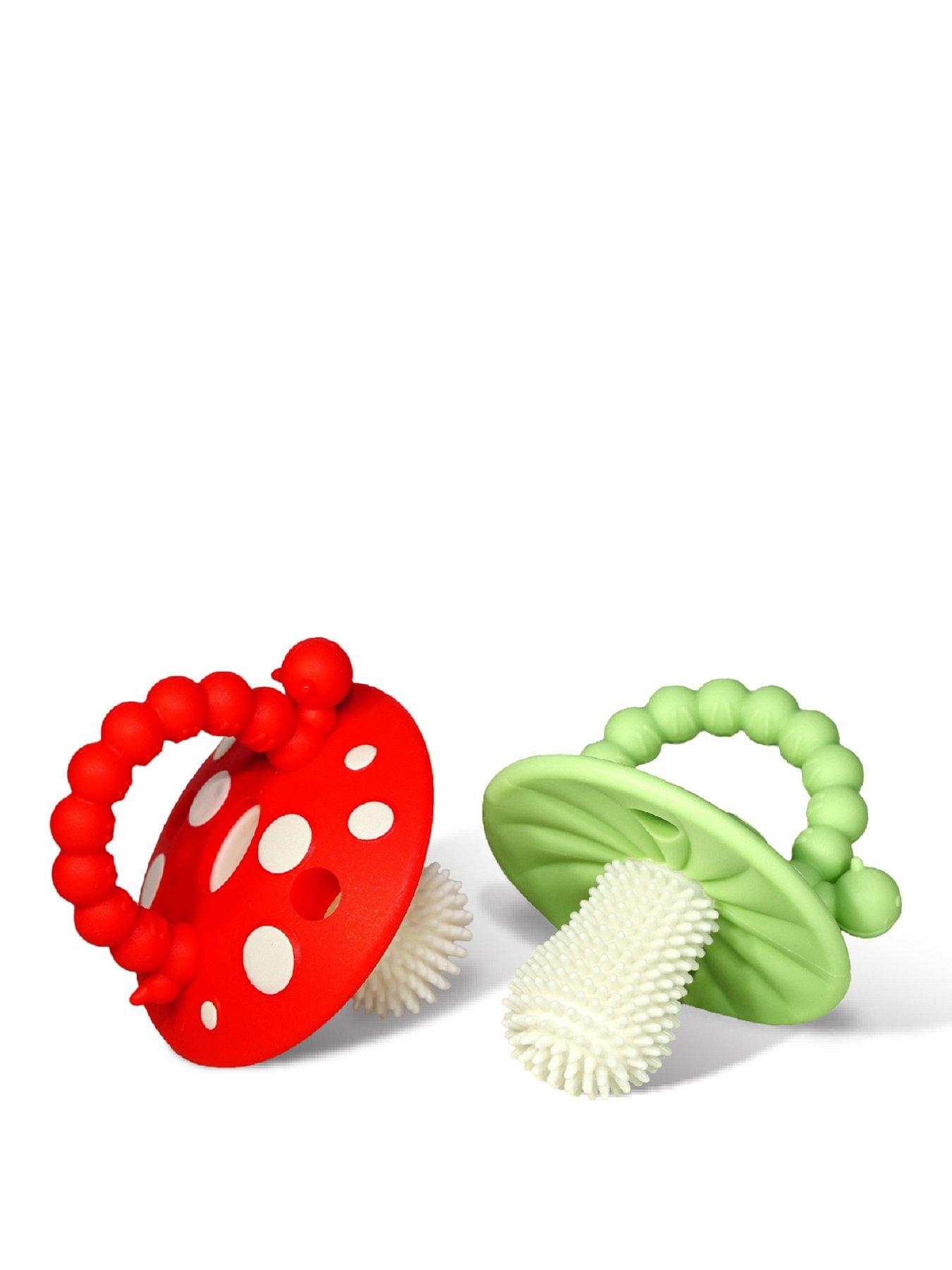 Chompy Mushroom Teether Red  &  Green (Pouch)