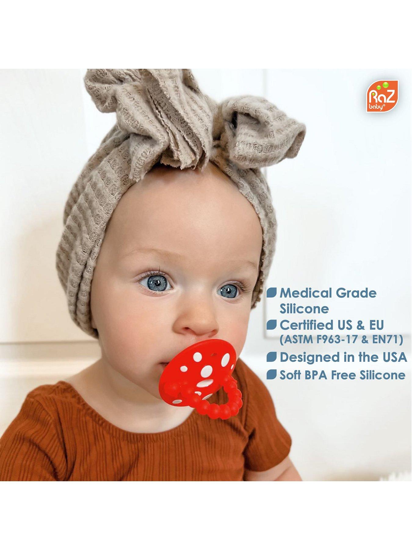 Image 3 of 4 of Chompy Mushroom Teether Red &amp; Green (Pouch)