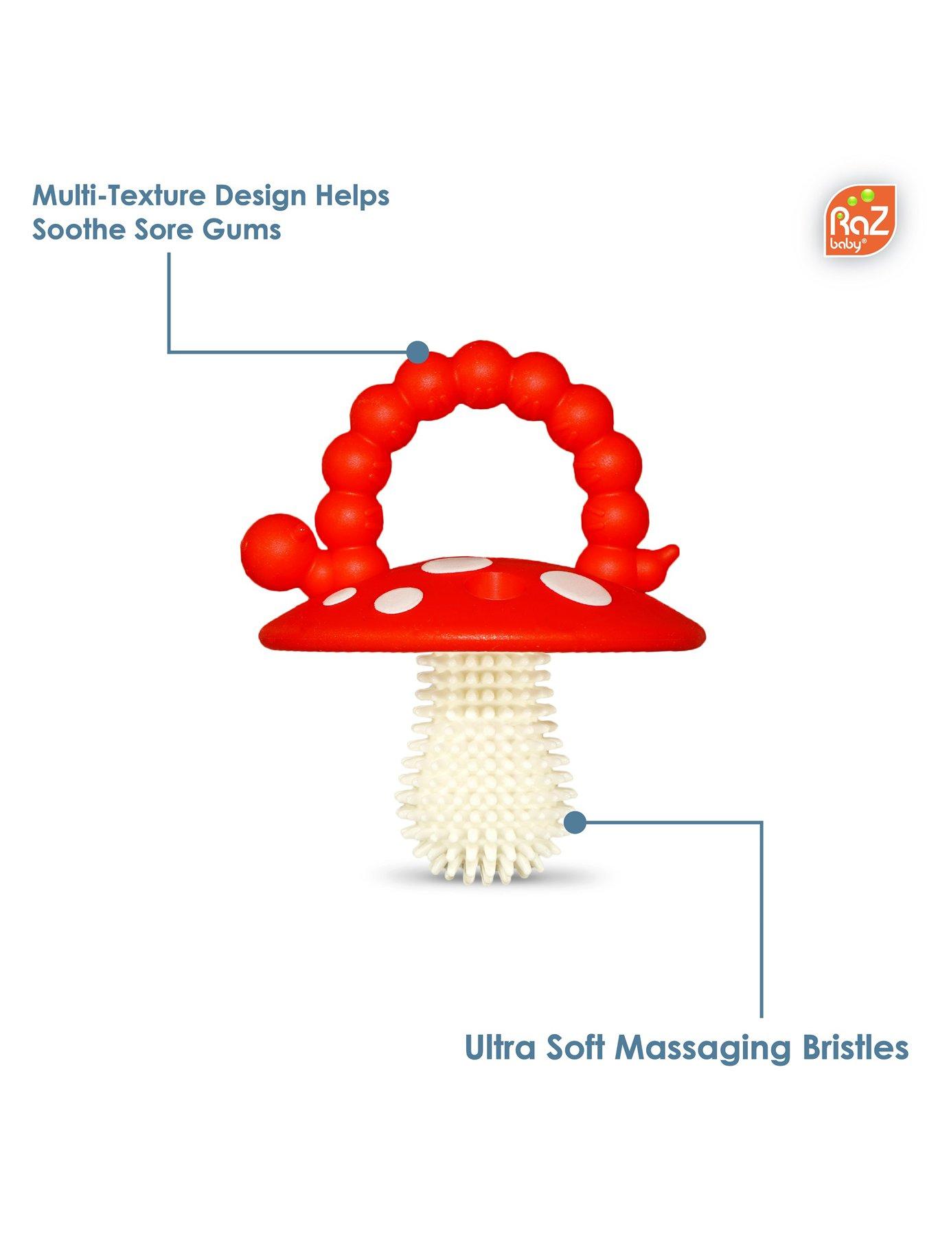 Image 4 of 4 of Chompy Mushroom Teether Red &amp; Green (Pouch)