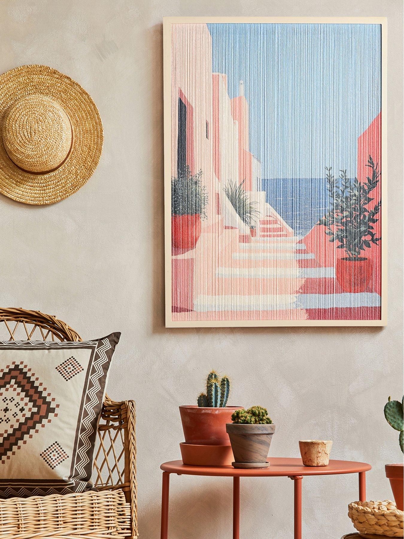 Hestia Thread Wall Art Picture - Mediterranean Ocean View