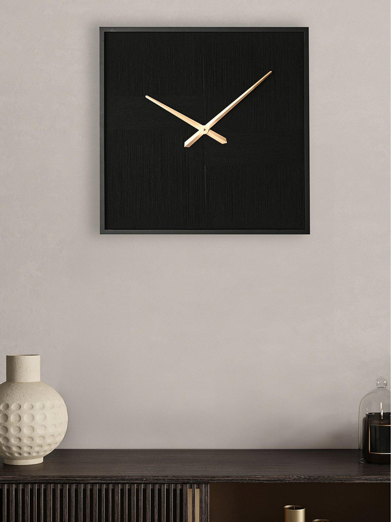 Hestia Thread Clock - Black With Gold Hands
