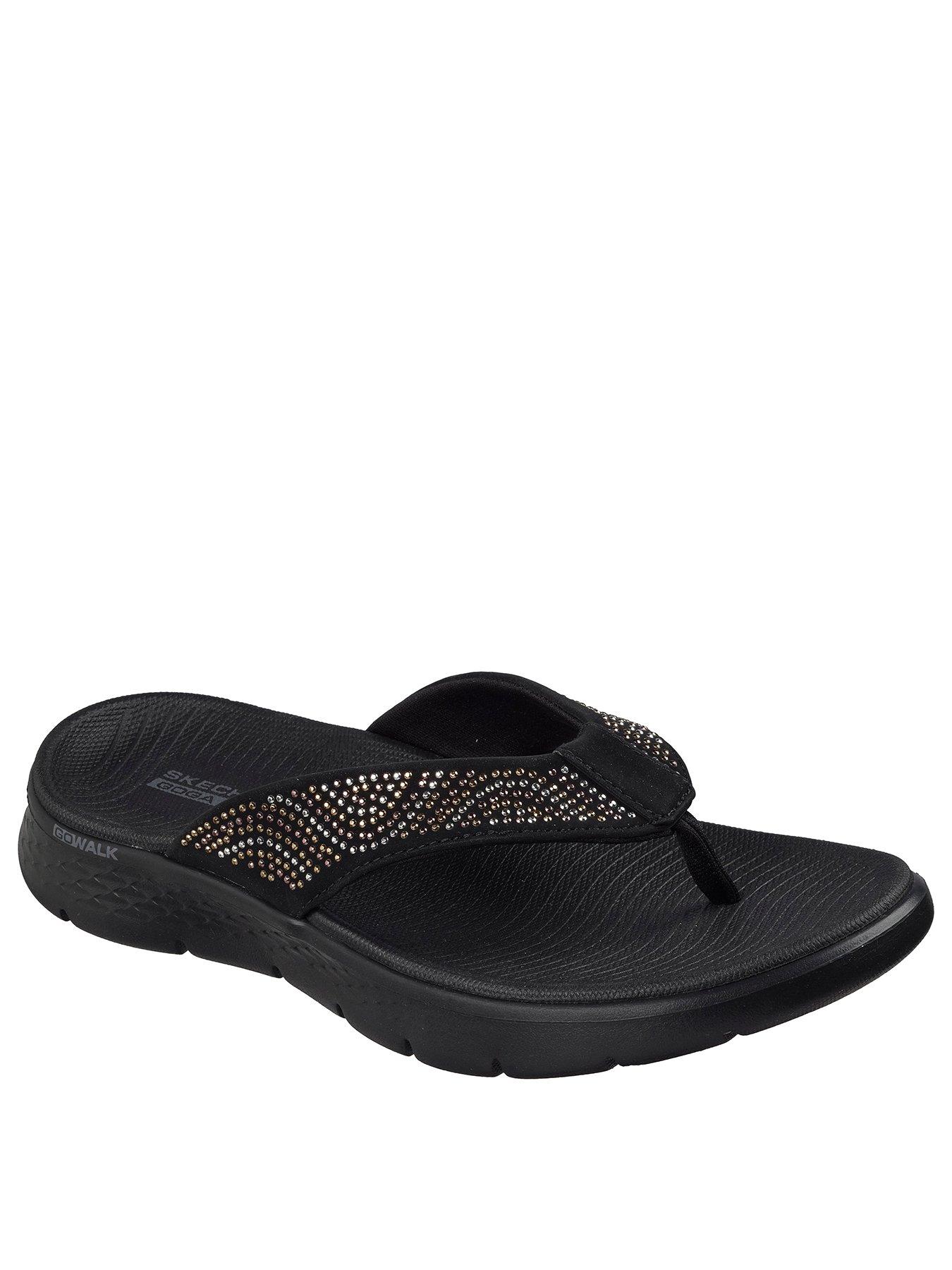 Image 2 of 5 of Skechers Go Walk Flex Sandal Toe-Post Sandal - Black