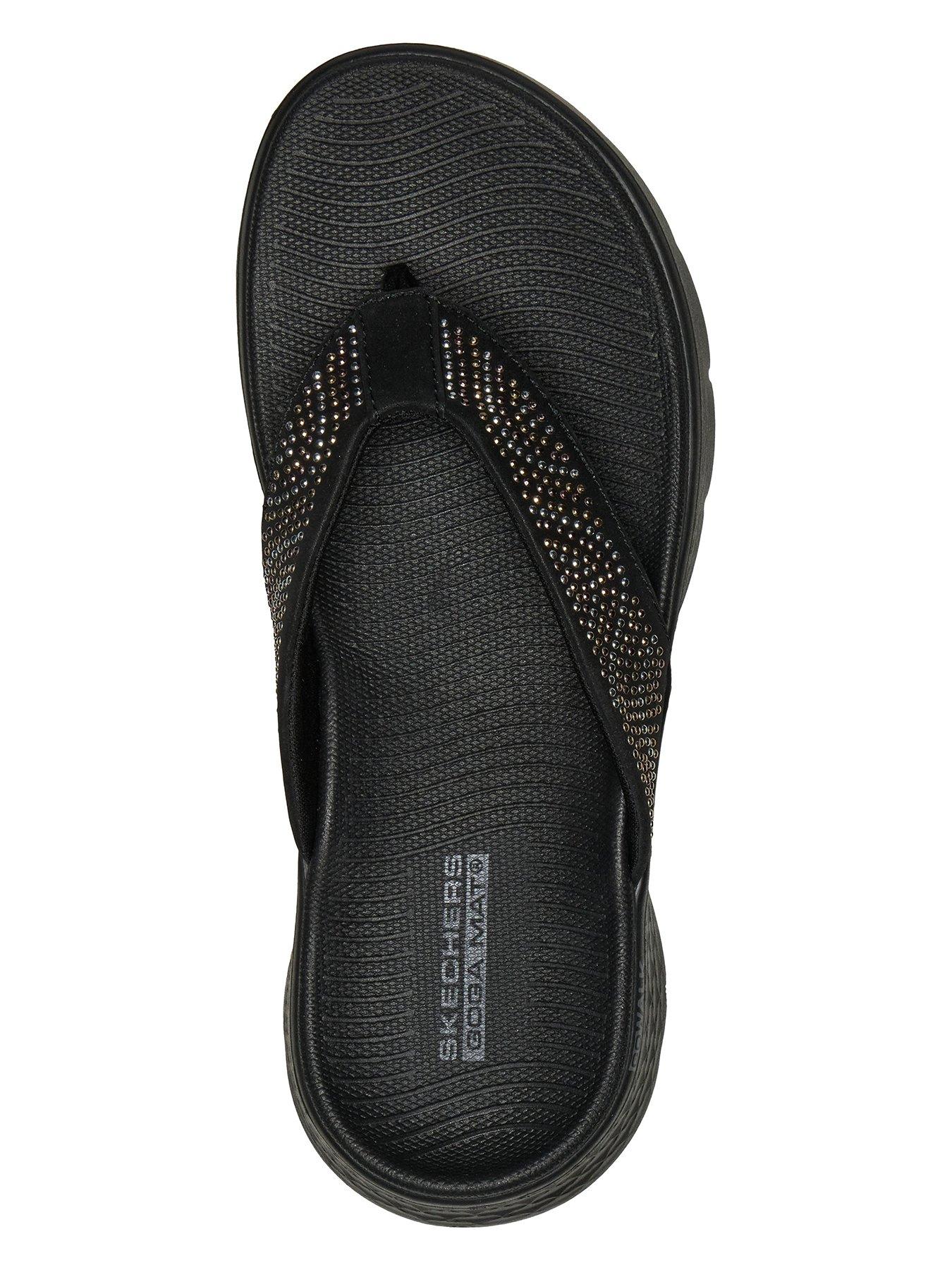 Image 3 of 5 of Skechers Go Walk Flex Sandal Toe-Post Sandal - Black