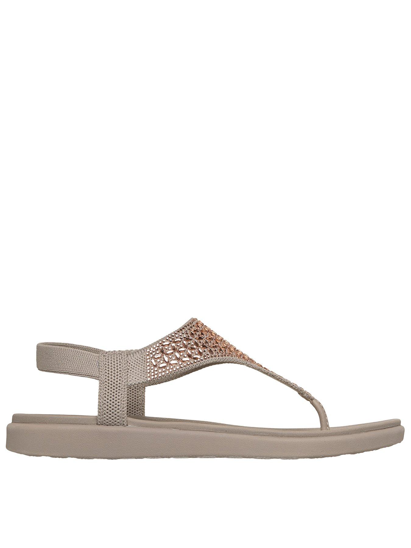 Skechers Meditation Luxe Toe-post Sandal - Taupe Knit
