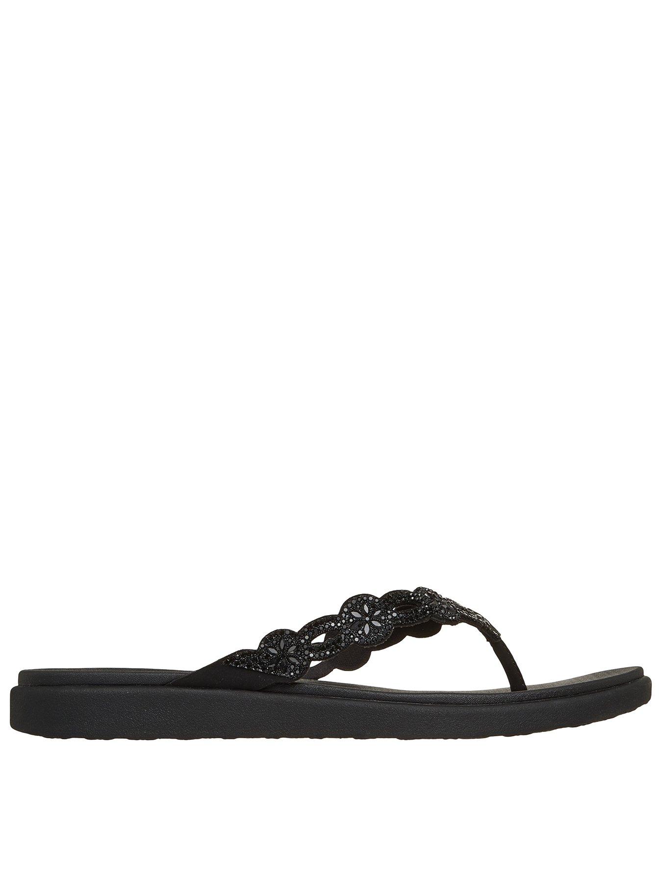 Skechers Meditation Luxe Toe-post Sandal - Black Mitobuck
