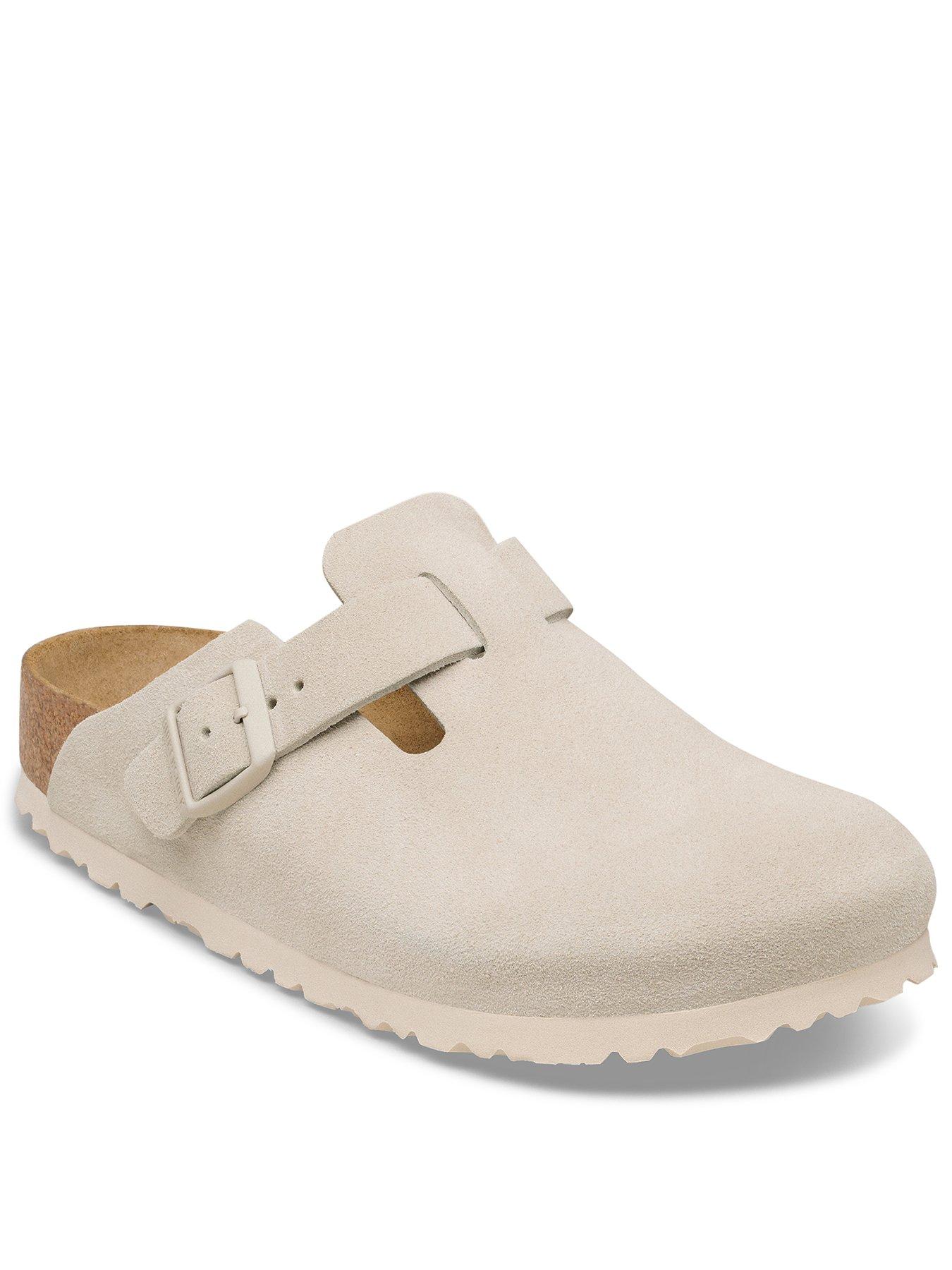 Birkenstock: Boston Suede Shoe - Oyster