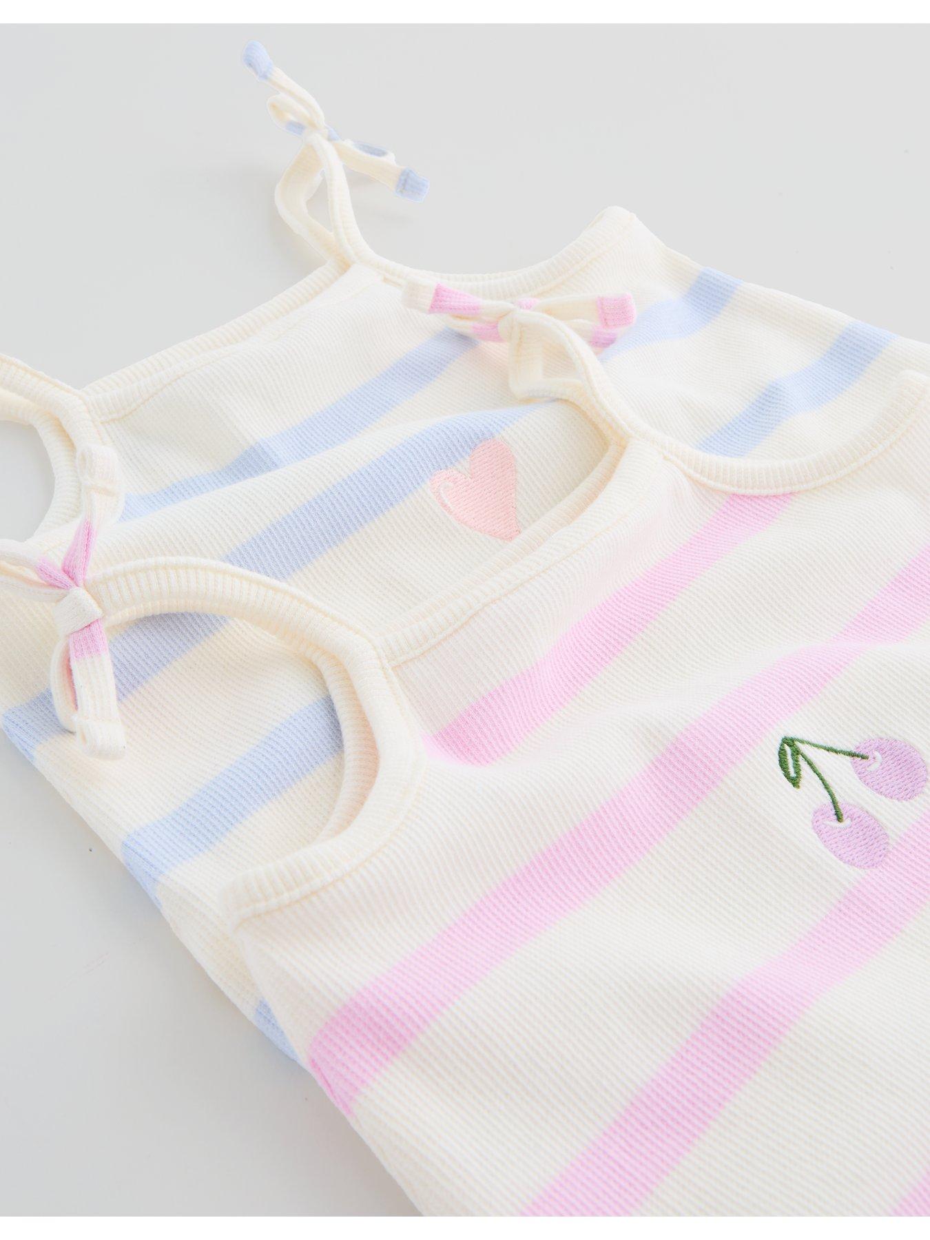 Image 4 of 5 of The Very Collection Ribbed Jersey Stripe 2 Pack Bodysuits