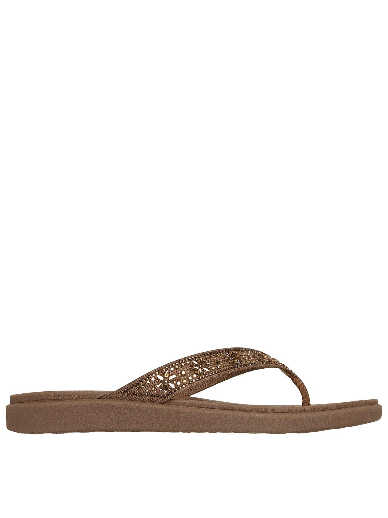 Skechers Meditation Luxe Toe-Post Sandal - Mocha Knit