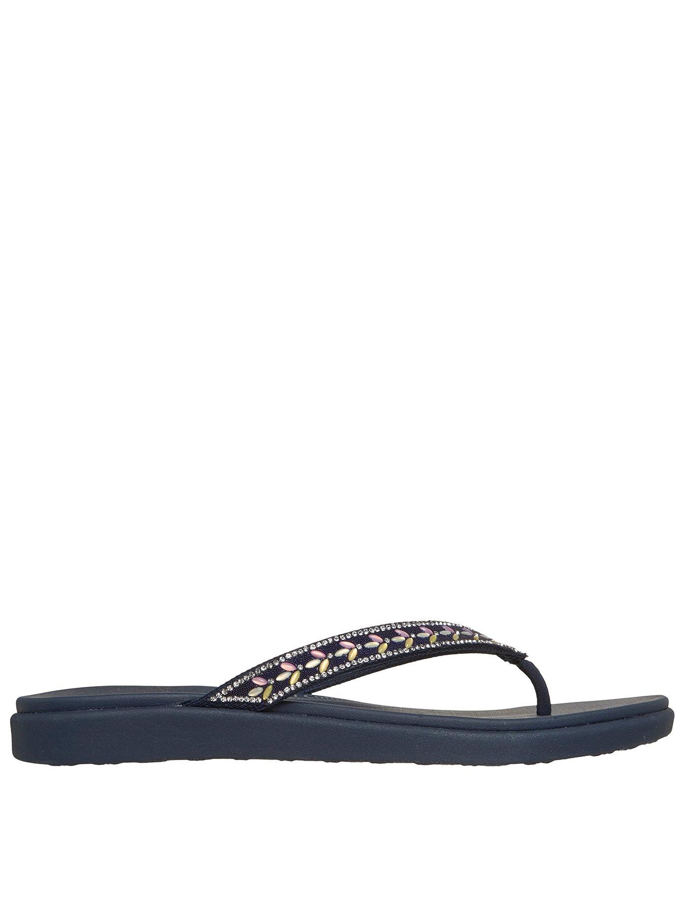 Skechers Meditation Luxe Toe-Post Sandal - Navy