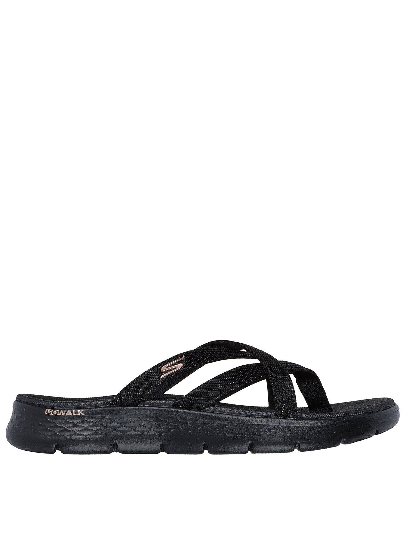 Image 1 of 5 of Skechers Go Walk Flex Sandals Sselena - Black Textile